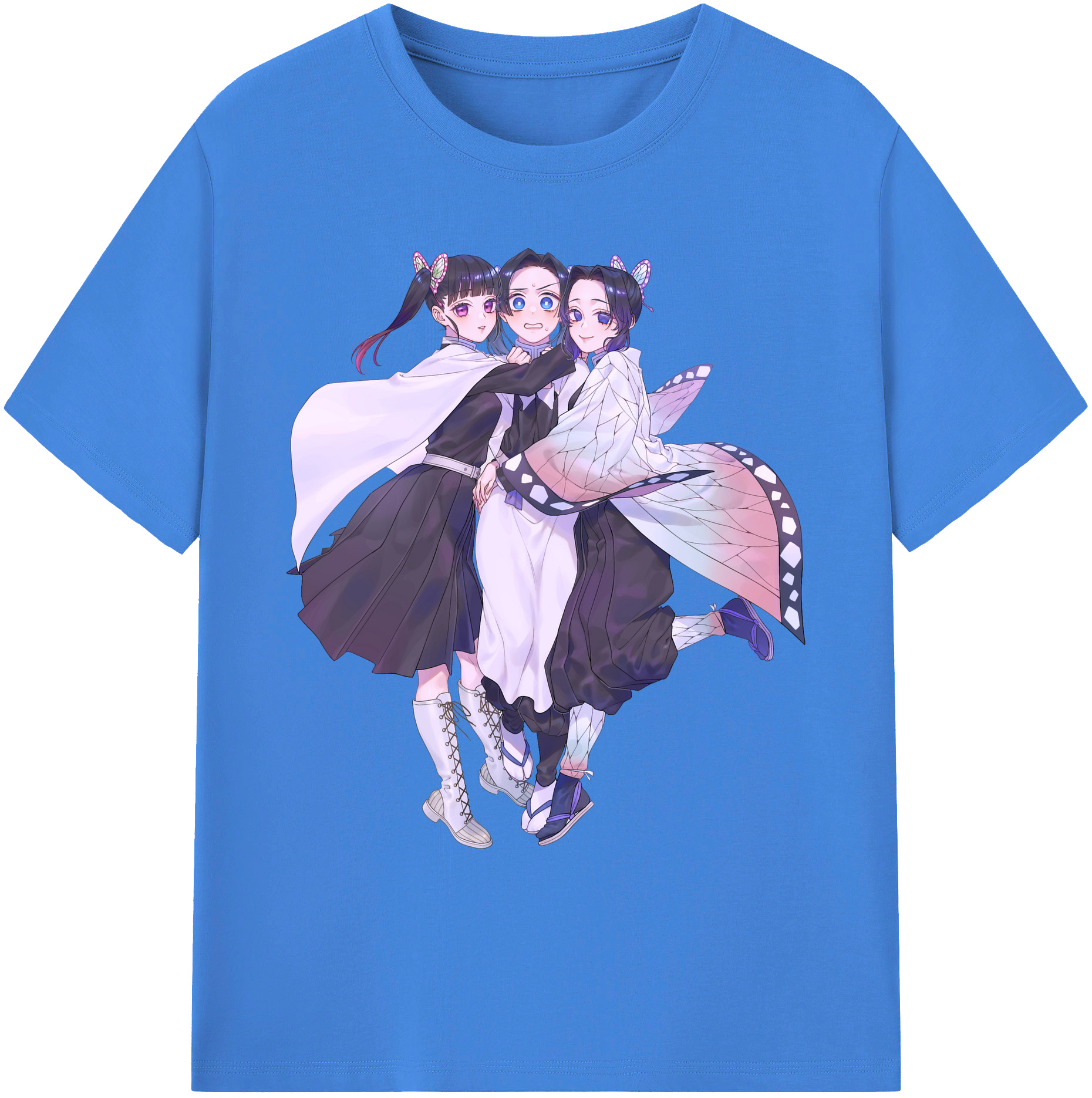 （画像用） 鬼滅の刃（きめつのやいば）蟲柱-胡蝶 しのぶ／こちょう しのぶ Kochou Shinobu 綿100％ メンズ半袖Tシャツ｜肌触りやわらか＆通気性