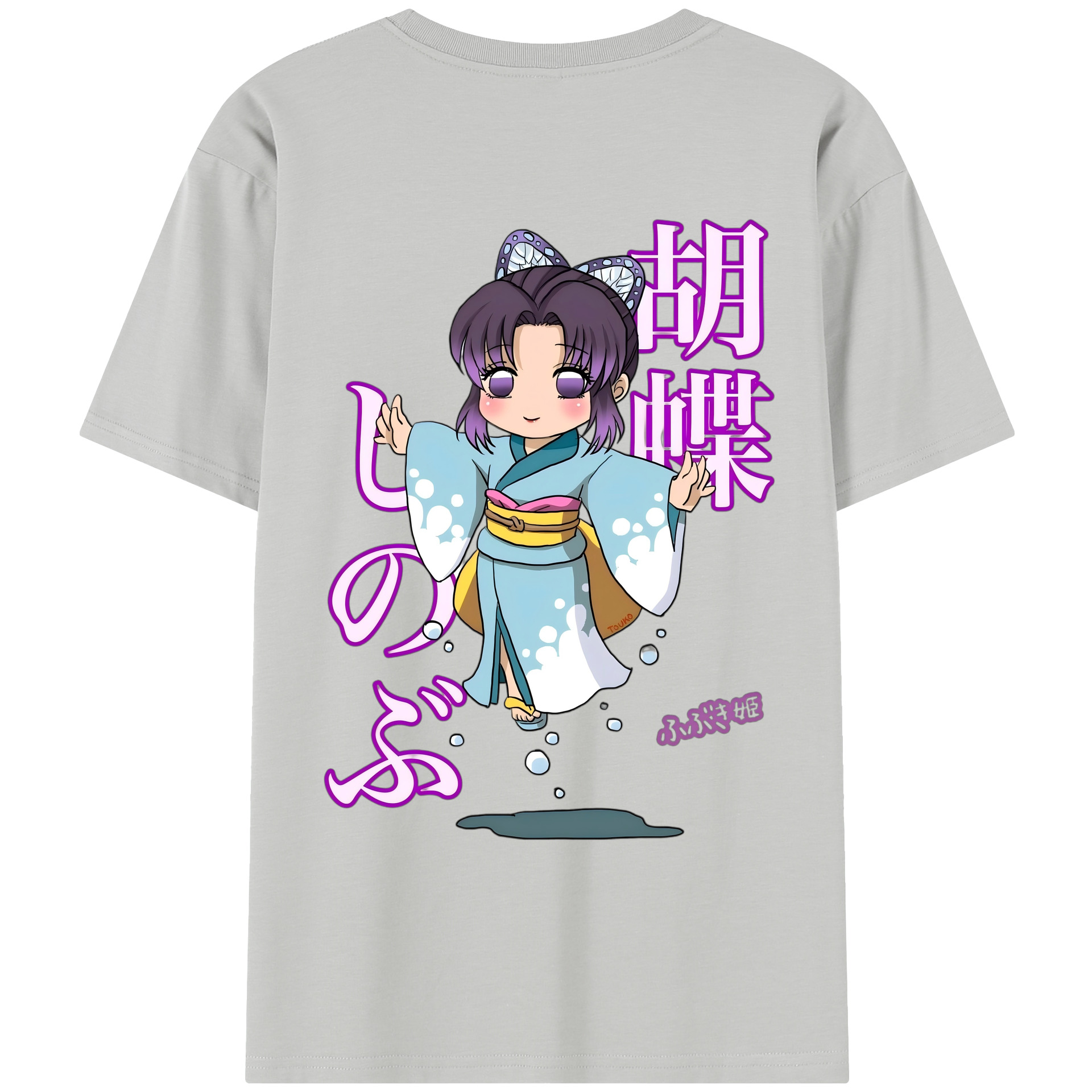 （画像用） 鬼滅の刃（きめつのやいば）蟲柱-胡蝶 しのぶ／こちょう しのぶ Kochou Shinobu レディース半袖Tシャツ(バックプリント)