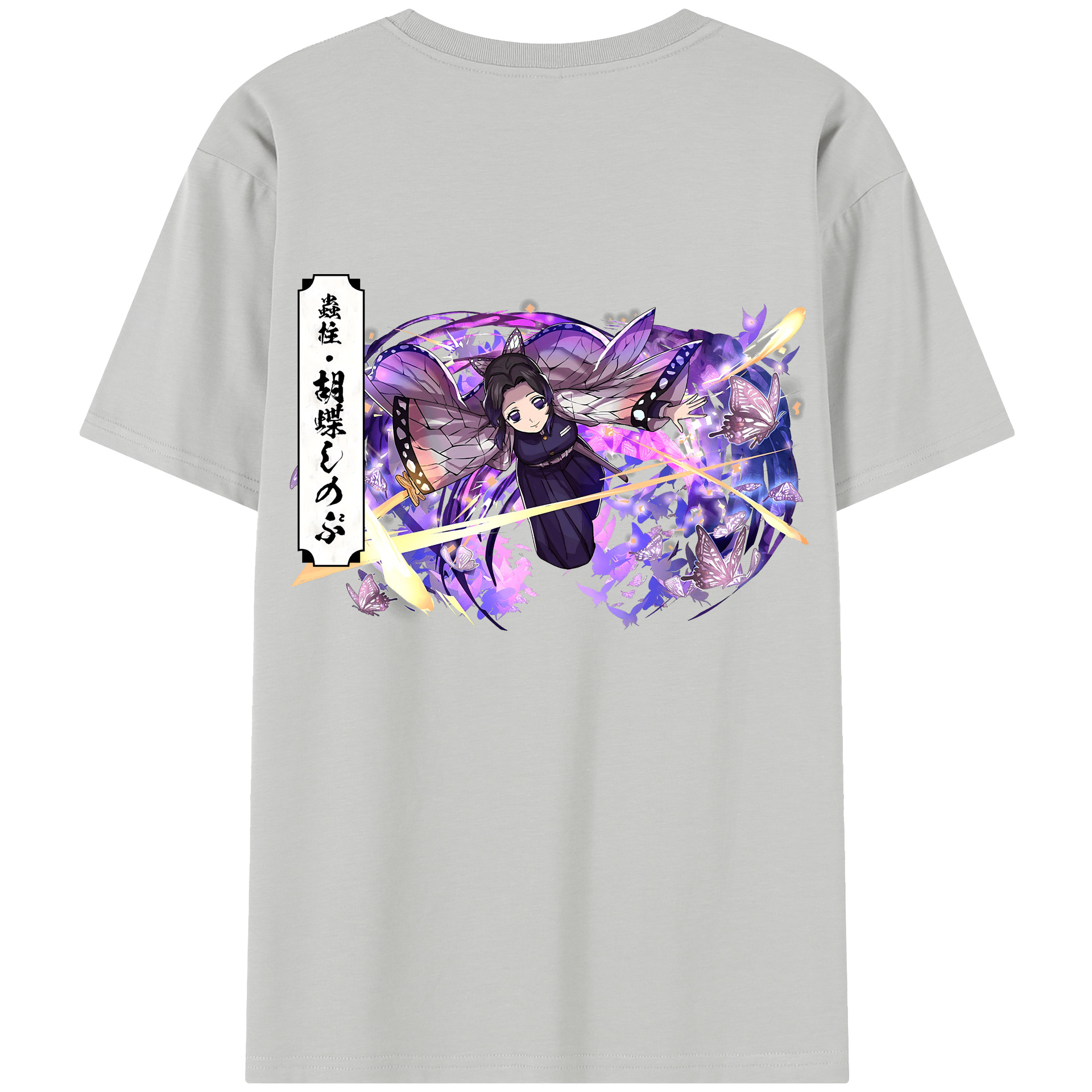 （画像用） 鬼滅の刃（きめつのやいば）蟲柱-胡蝶 しのぶ／こちょう しのぶ Kochou Shinobu レディース半袖Tシャツ(バックプリント)