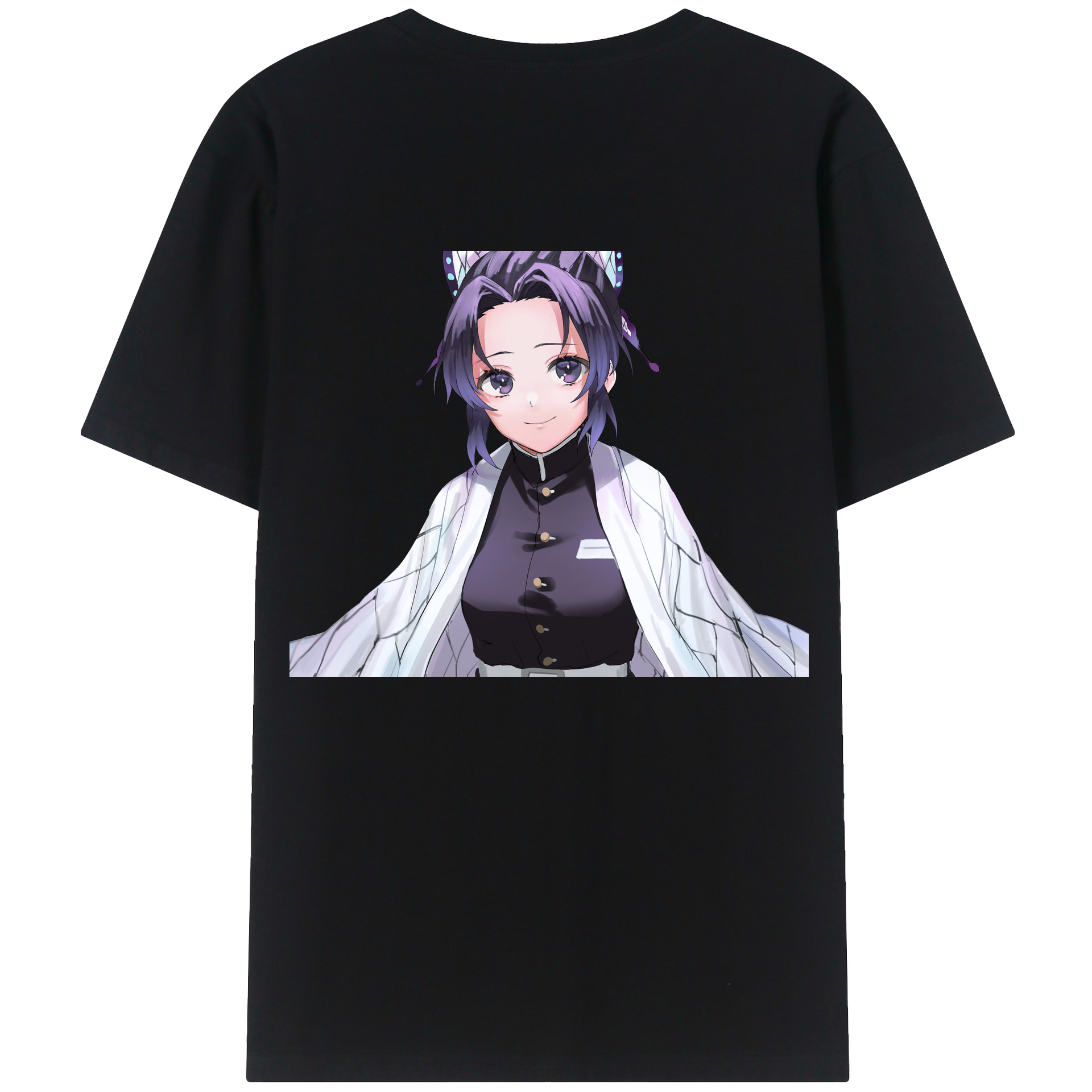（画像用） 鬼滅の刃（きめつのやいば）蟲柱-胡蝶 しのぶ／こちょう しのぶ Kochou Shinobu レディース半袖Tシャツ(バックプリント)
