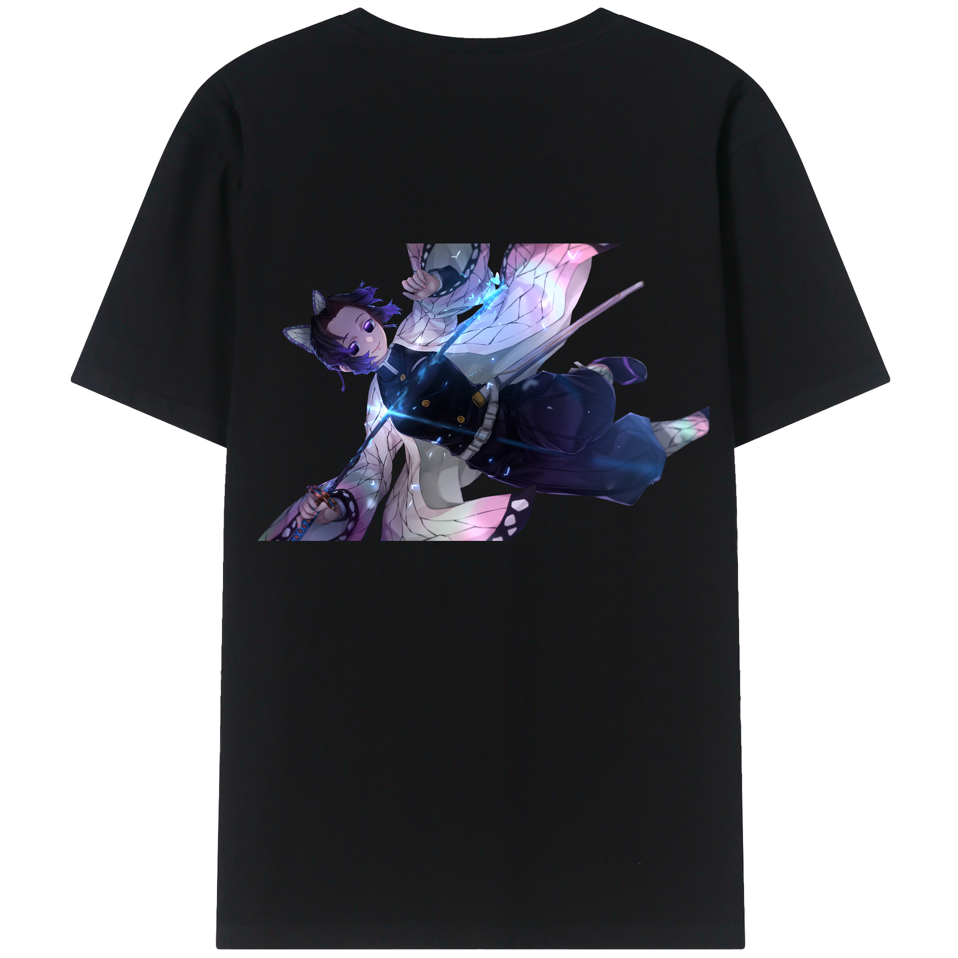 （画像用） 鬼滅の刃（きめつのやいば）蟲柱-胡蝶 しのぶ／こちょう しのぶ Kochou Shinobu レディース半袖Tシャツ(バックプリント)