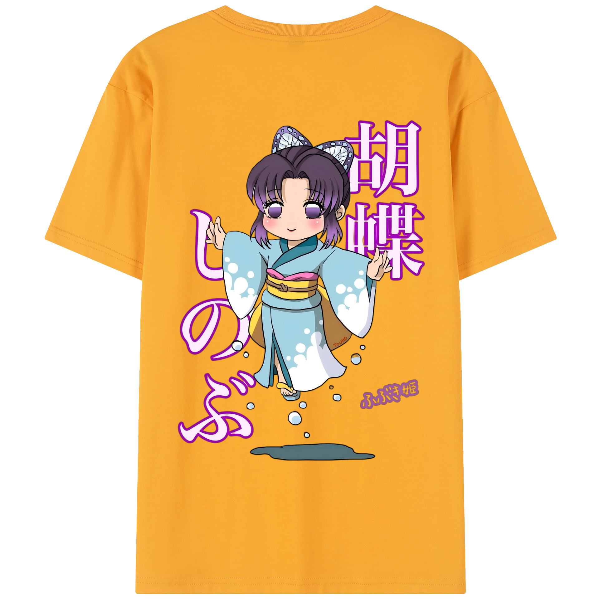 （画像用） 鬼滅の刃（きめつのやいば）蟲柱-胡蝶 しのぶ／こちょう しのぶ Kochou Shinobu レディース半袖Tシャツ(バックプリント)
