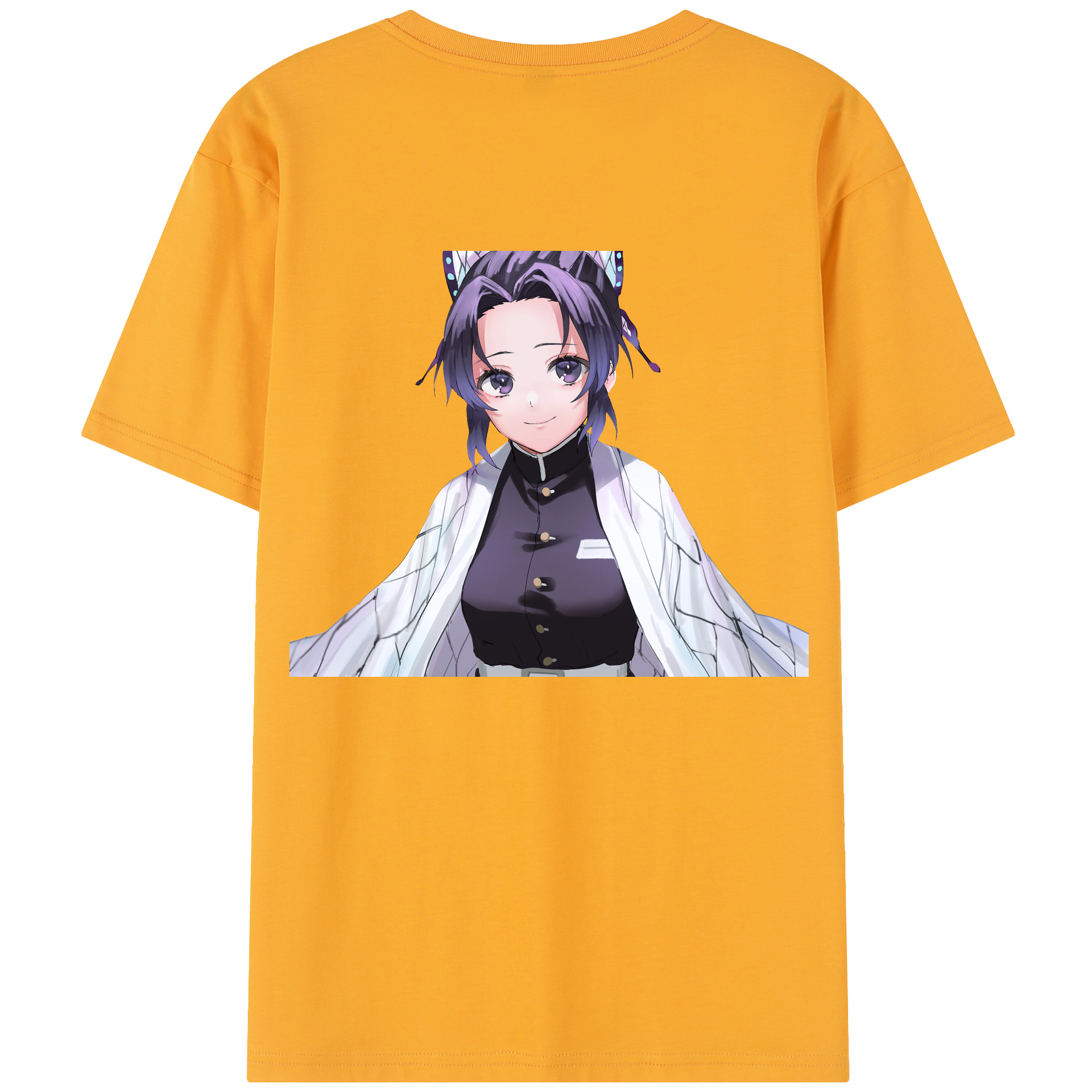 （画像用） 鬼滅の刃（きめつのやいば）蟲柱-胡蝶 しのぶ／こちょう しのぶ Kochou Shinobu レディース半袖Tシャツ(バックプリント)