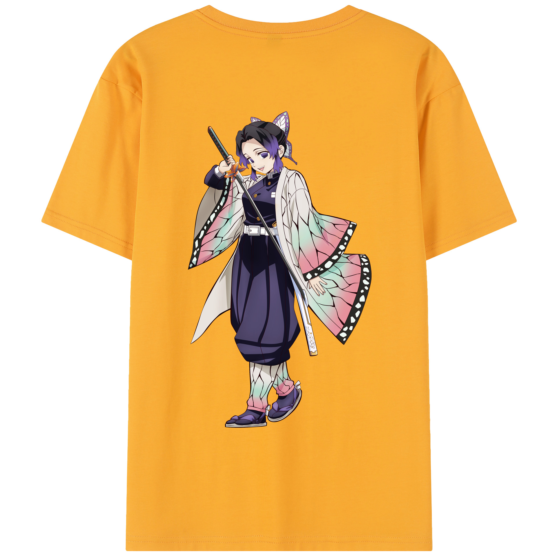 （画像用） 鬼滅の刃（きめつのやいば）蟲柱-胡蝶 しのぶ／こちょう しのぶ Kochou Shinobu レディース半袖Tシャツ(バックプリント)