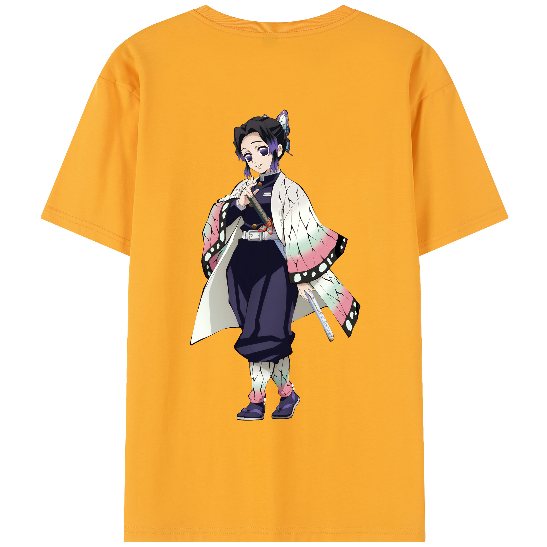 （画像用） 鬼滅の刃（きめつのやいば）蟲柱-胡蝶 しのぶ／こちょう しのぶ Kochou Shinobu レディース半袖Tシャツ(バックプリント)