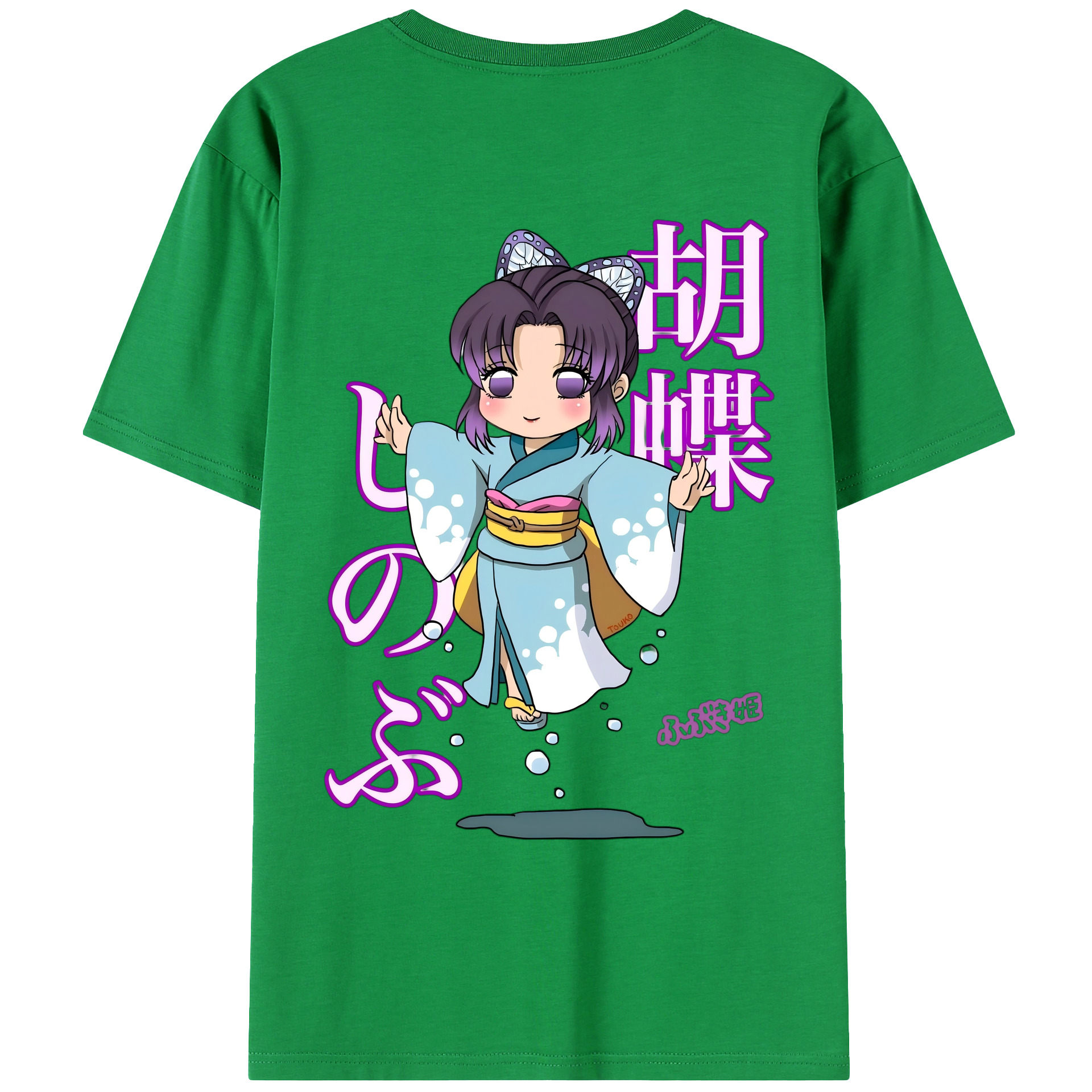 （画像用） 鬼滅の刃（きめつのやいば）蟲柱-胡蝶 しのぶ／こちょう しのぶ Kochou Shinobu レディース半袖Tシャツ(バックプリント)