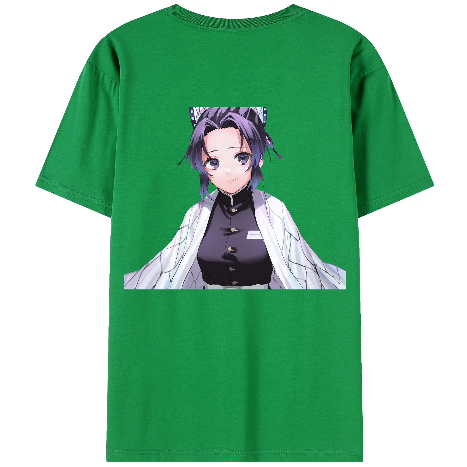 （画像用） 鬼滅の刃（きめつのやいば）蟲柱-胡蝶 しのぶ／こちょう しのぶ Kochou Shinobu レディース半袖Tシャツ(バックプリント)
