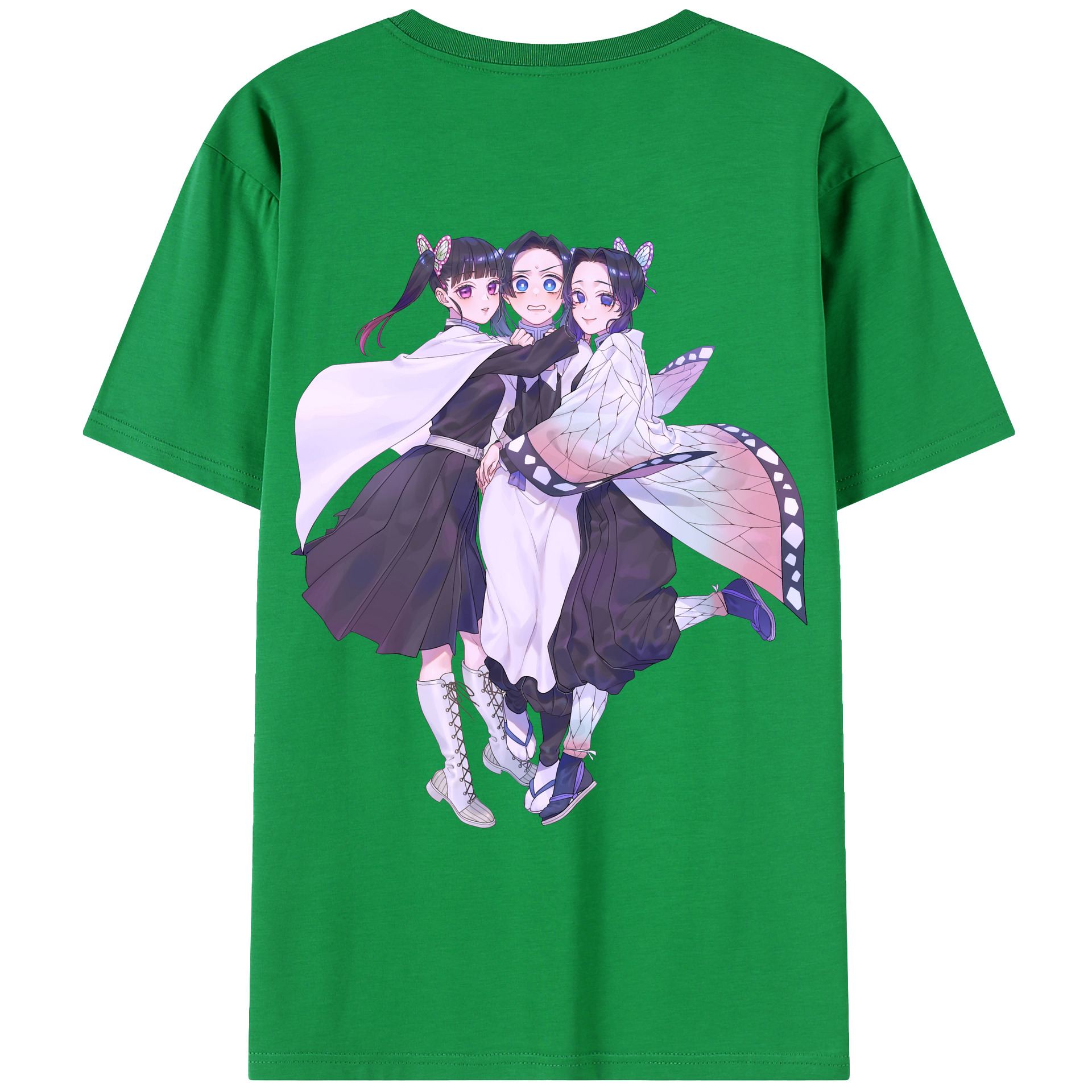 （画像用） 鬼滅の刃（きめつのやいば）蟲柱-胡蝶 しのぶ／こちょう しのぶ Kochou Shinobu レディース半袖Tシャツ(バックプリント)
