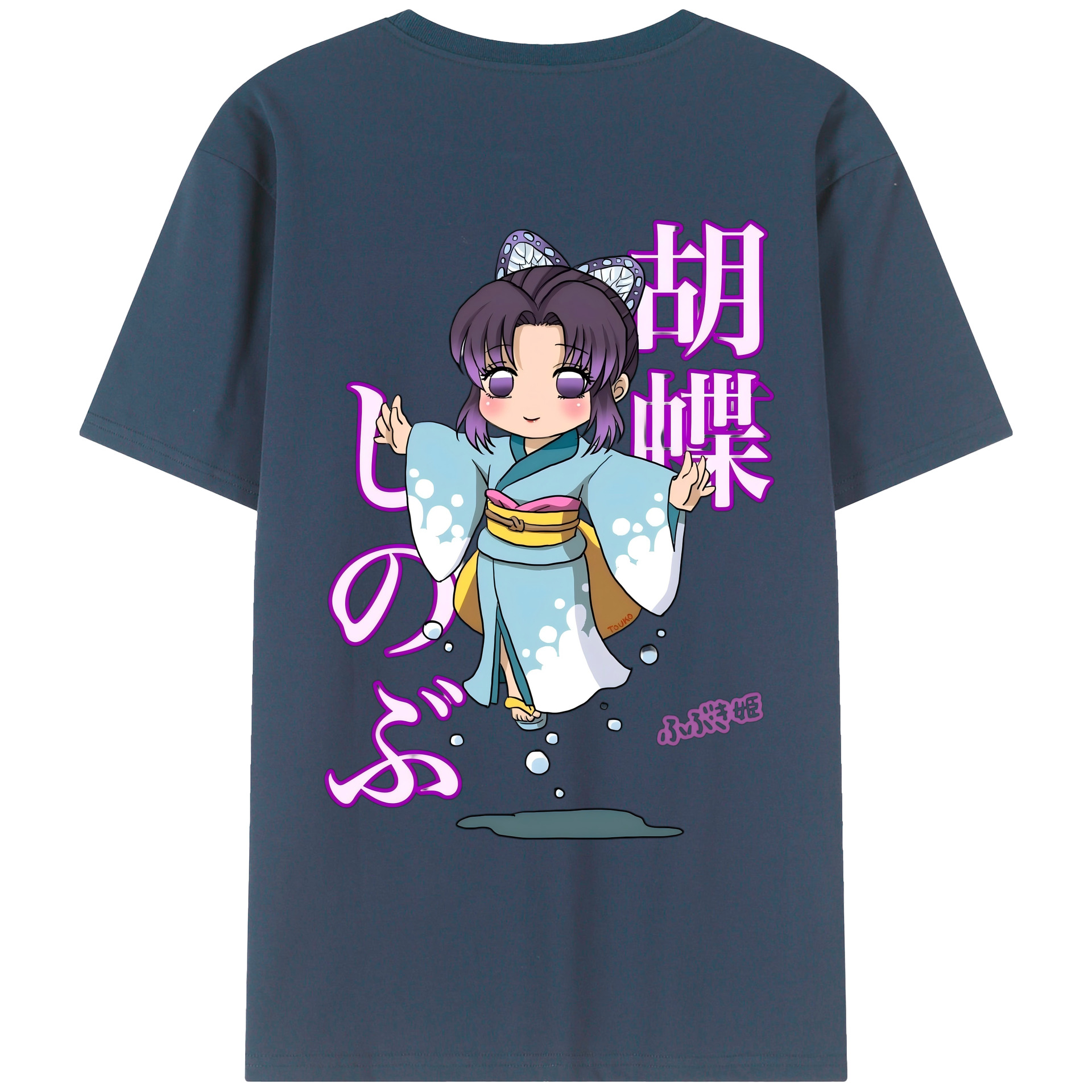 （画像用） 鬼滅の刃（きめつのやいば）蟲柱-胡蝶 しのぶ／こちょう しのぶ Kochou Shinobu レディース半袖Tシャツ(バックプリント)