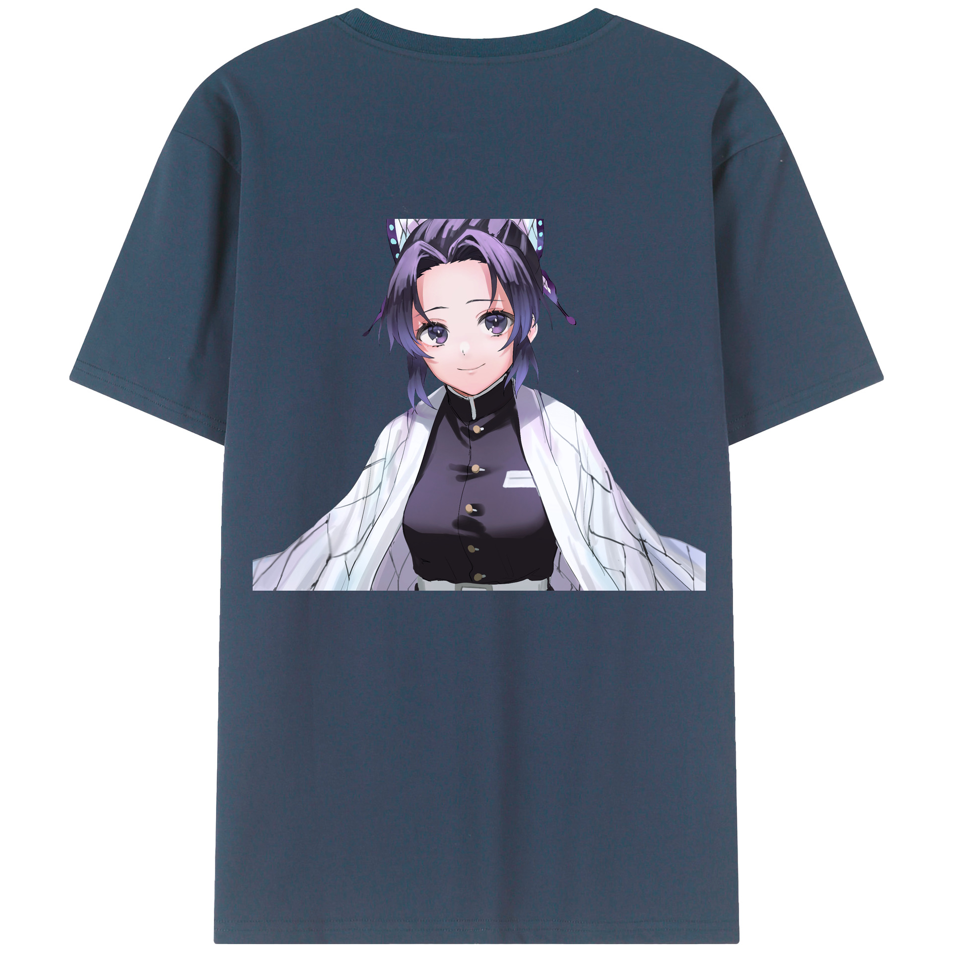 （画像用） 鬼滅の刃（きめつのやいば）蟲柱-胡蝶 しのぶ／こちょう しのぶ Kochou Shinobu レディース半袖Tシャツ(バックプリント)