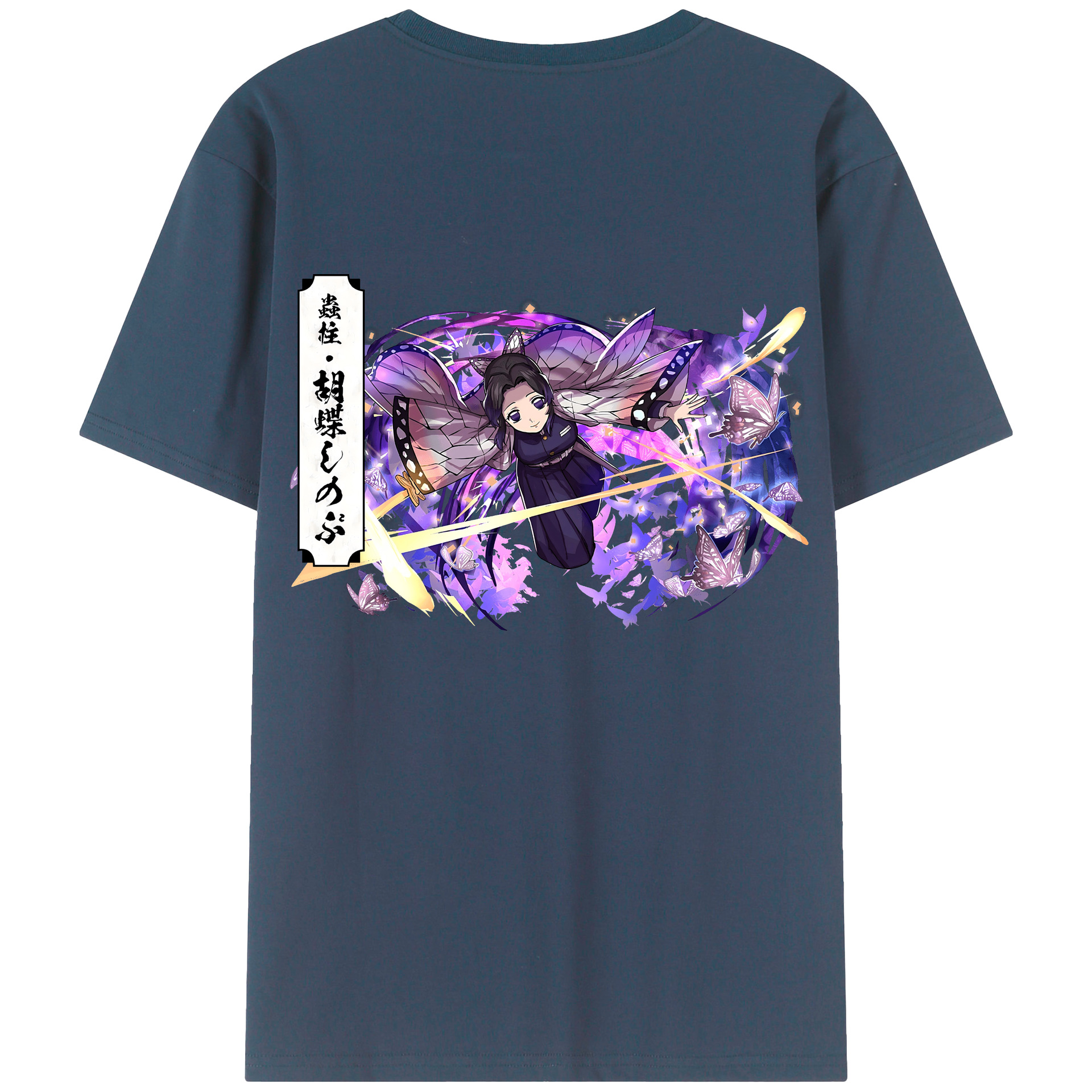 （画像用） 鬼滅の刃（きめつのやいば）蟲柱-胡蝶 しのぶ／こちょう しのぶ Kochou Shinobu レディース半袖Tシャツ(バックプリント)