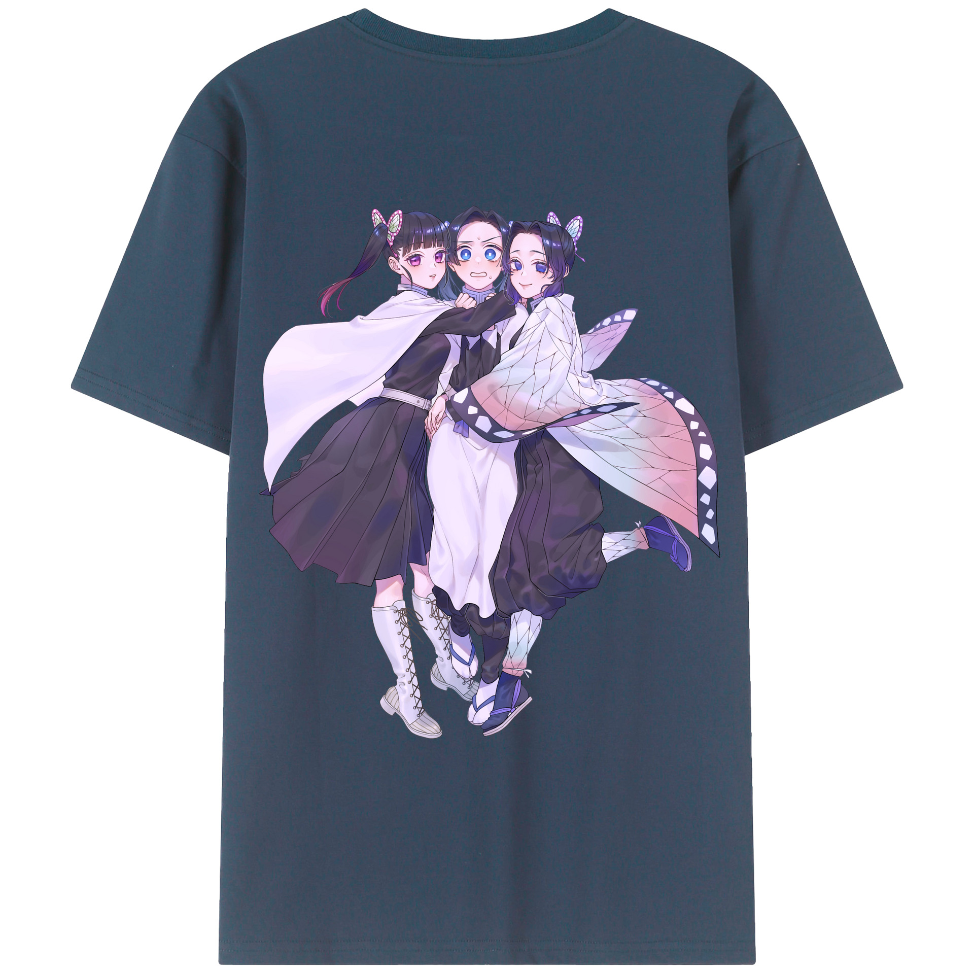（画像用） 鬼滅の刃（きめつのやいば）蟲柱-胡蝶 しのぶ／こちょう しのぶ Kochou Shinobu レディース半袖Tシャツ(バックプリント)