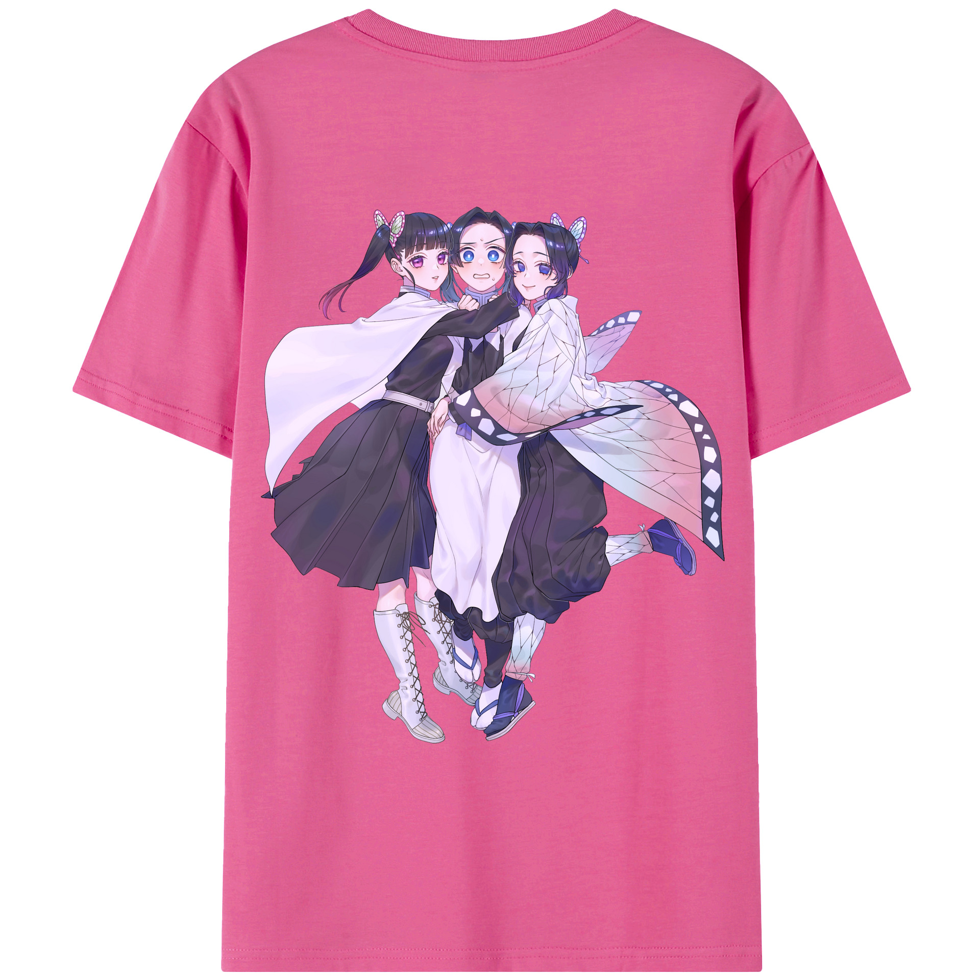（画像用） 鬼滅の刃（きめつのやいば）蟲柱-胡蝶 しのぶ／こちょう しのぶ Kochou Shinobu レディース半袖Tシャツ(バックプリント)