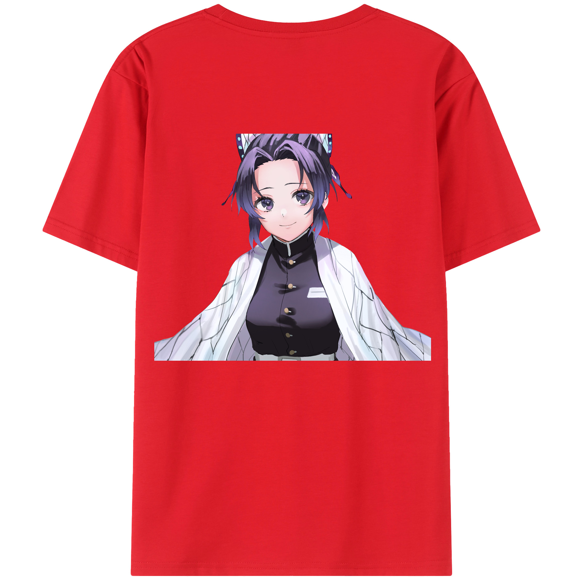 （画像用） 鬼滅の刃（きめつのやいば）蟲柱-胡蝶 しのぶ／こちょう しのぶ Kochou Shinobu レディース半袖Tシャツ(バックプリント)