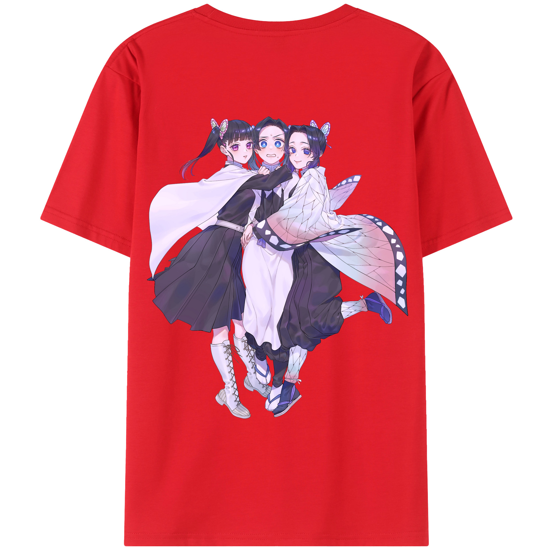 （画像用） 鬼滅の刃（きめつのやいば）蟲柱-胡蝶 しのぶ／こちょう しのぶ Kochou Shinobu レディース半袖Tシャツ(バックプリント)