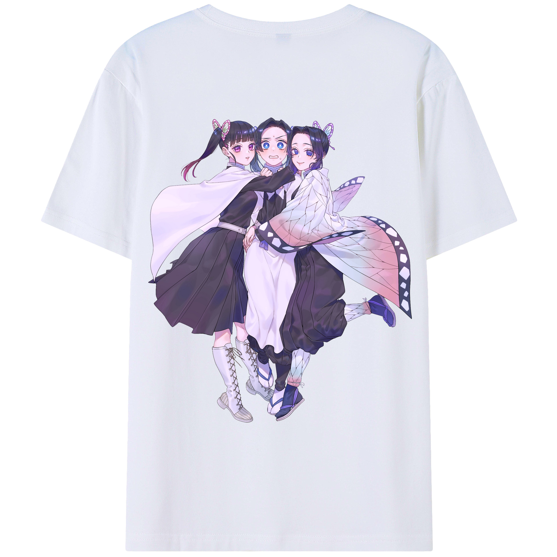 （画像用） 鬼滅の刃（きめつのやいば）蟲柱-胡蝶 しのぶ／こちょう しのぶ Kochou Shinobu レディース半袖Tシャツ(バックプリント)