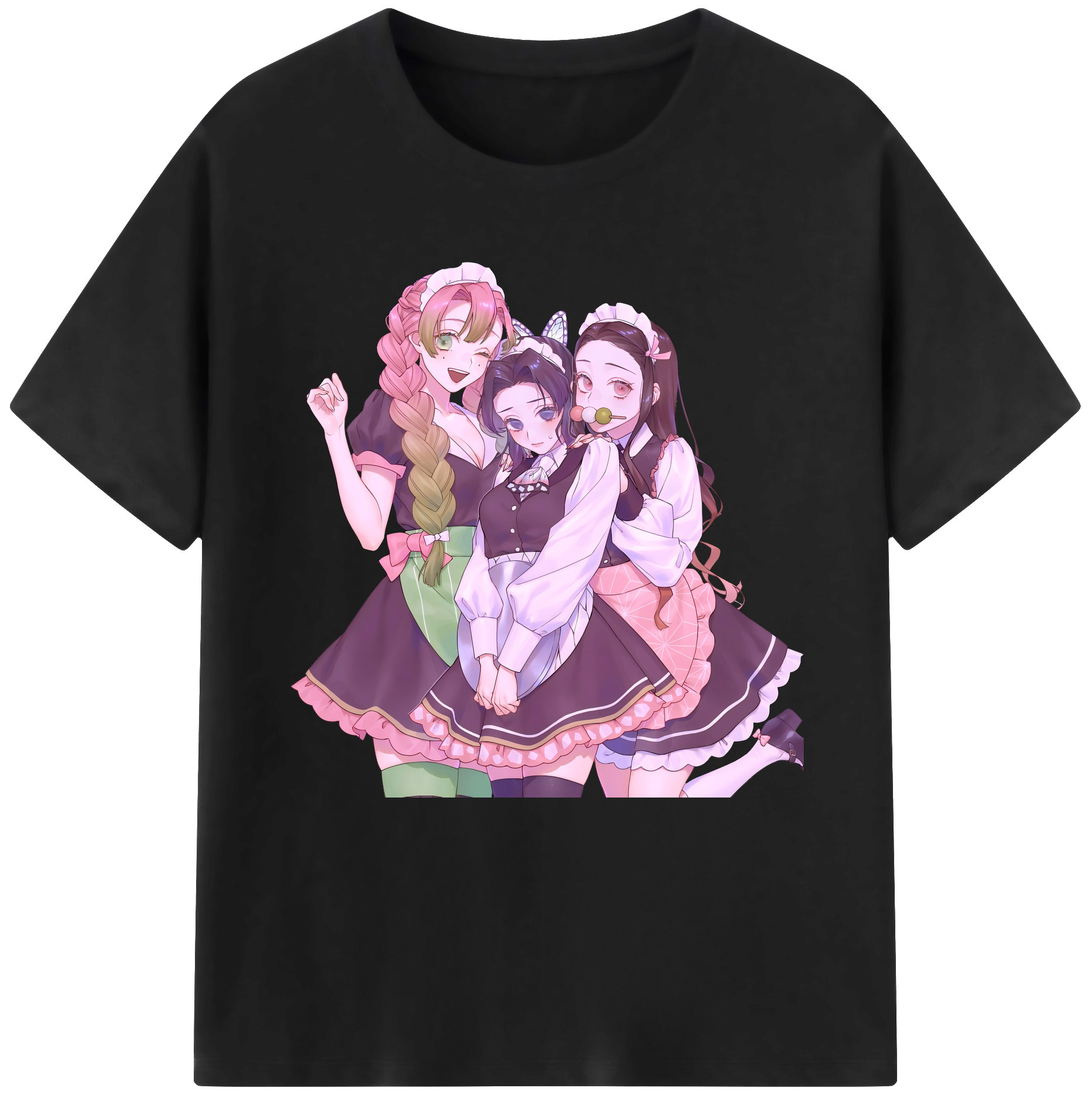 （画像用） 鬼滅の刃（きめつのやいば）蟲柱-胡蝶 しのぶ／こちょう しのぶ Kochou Shinobu レディースカジュアルプリントTシャツ（綿100％）