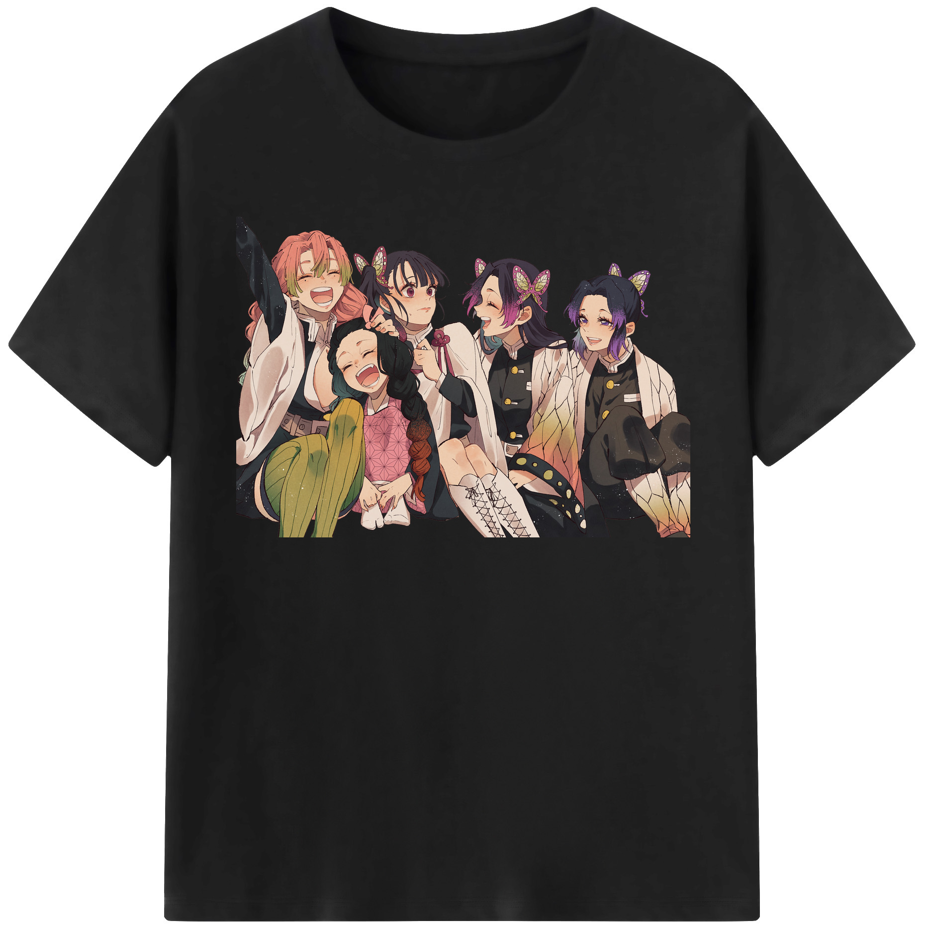 （画像用） 鬼滅の刃（きめつのやいば）蟲柱-胡蝶 しのぶ／こちょう しのぶ Kochou Shinobu レディースカジュアルプリントTシャツ（綿100％）