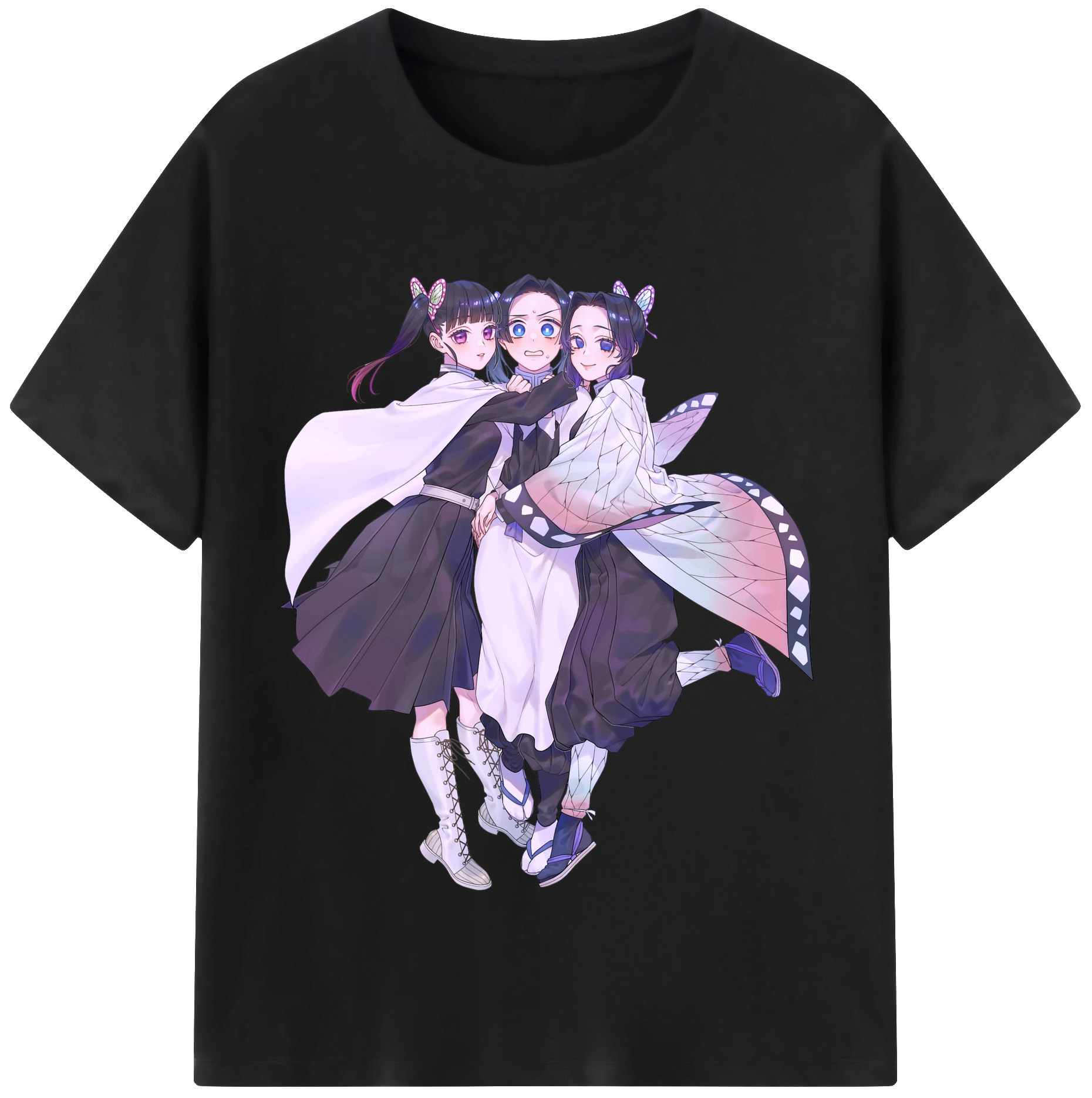 （画像用） 鬼滅の刃（きめつのやいば）蟲柱-胡蝶 しのぶ／こちょう しのぶ Kochou Shinobu レディースカジュアルプリントTシャツ（綿100％）