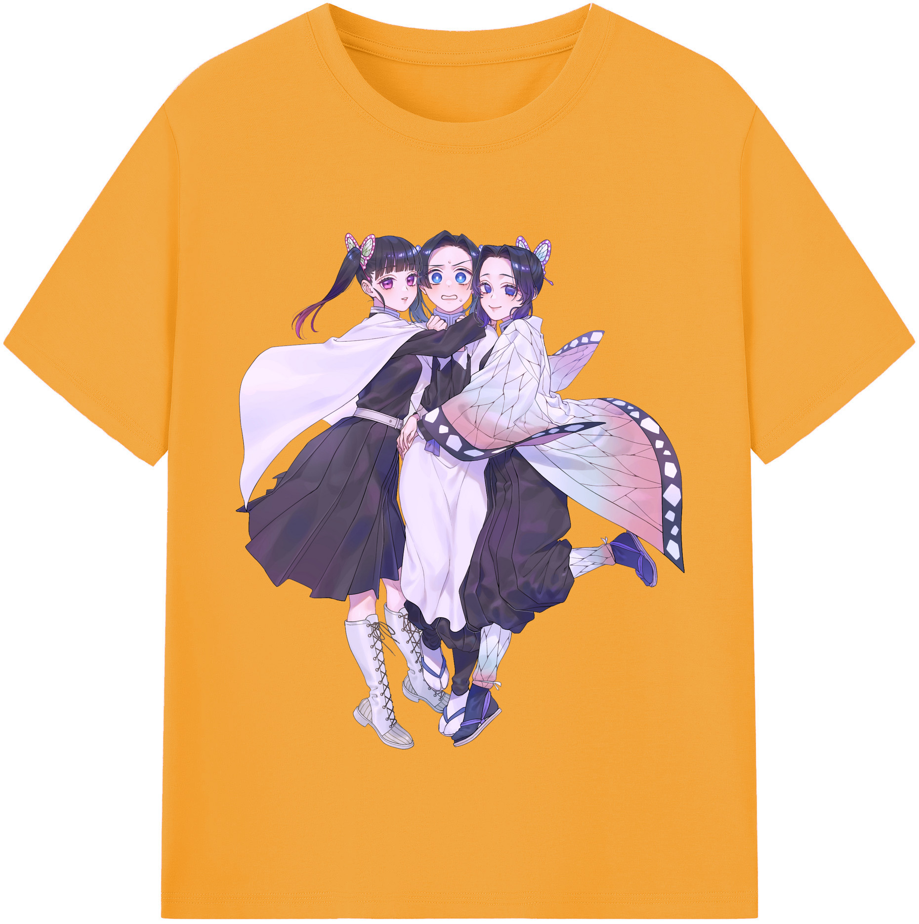 （画像用） 鬼滅の刃（きめつのやいば）蟲柱-胡蝶 しのぶ／こちょう しのぶ Kochou Shinobu レディースカジュアルプリントTシャツ（綿100％）