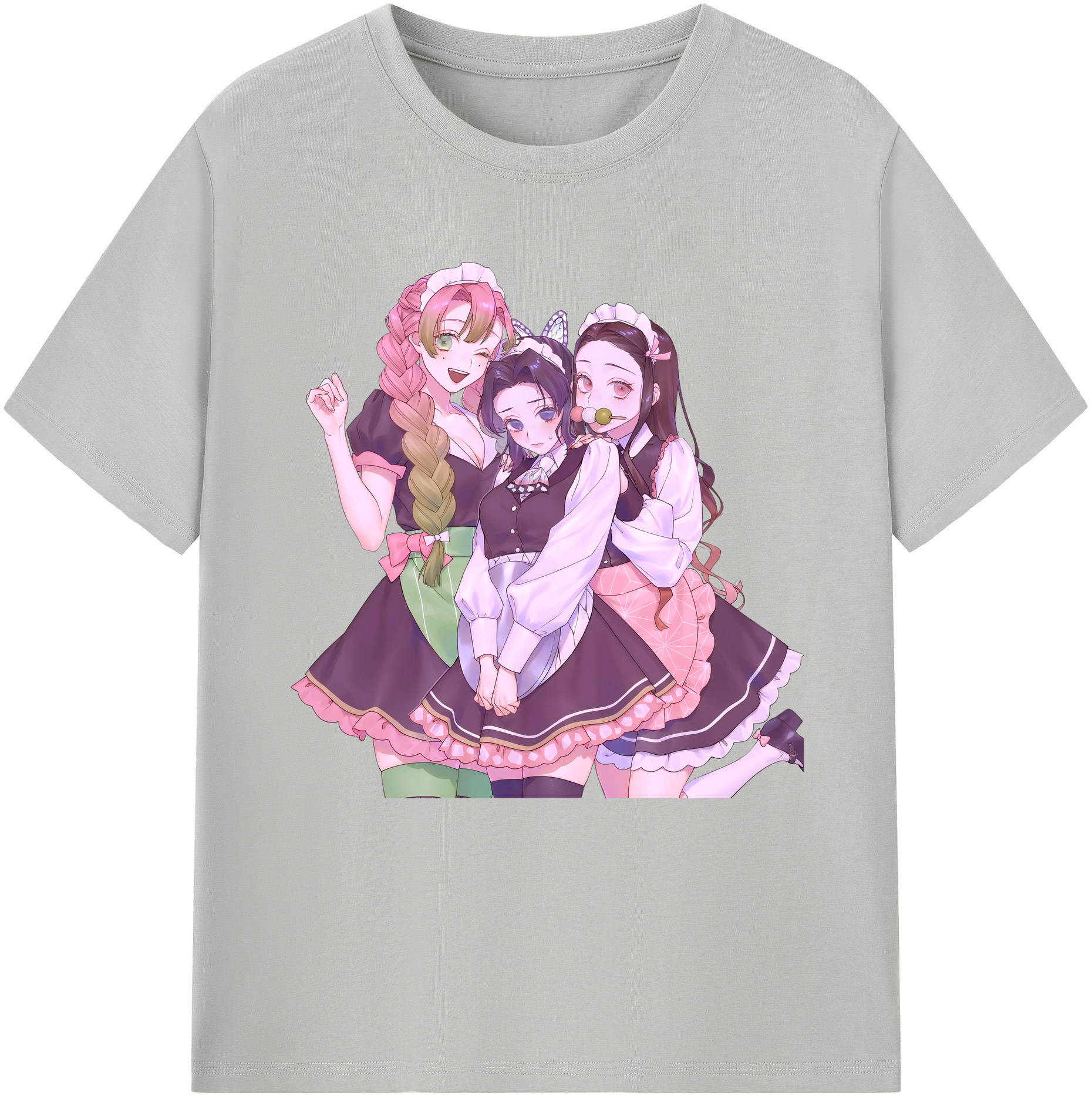（画像用） 鬼滅の刃（きめつのやいば）蟲柱-胡蝶 しのぶ／こちょう しのぶ Kochou Shinobu レディースカジュアルプリントTシャツ（綿100％）