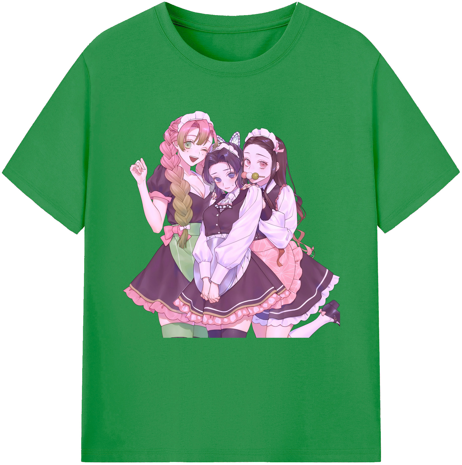 （画像用） 鬼滅の刃（きめつのやいば）蟲柱-胡蝶 しのぶ／こちょう しのぶ Kochou Shinobu レディースカジュアルプリントTシャツ（綿100％）