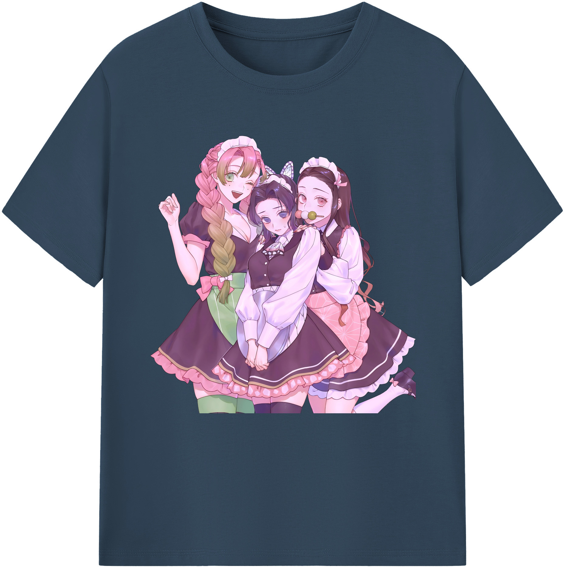 （画像用） 鬼滅の刃（きめつのやいば）蟲柱-胡蝶 しのぶ／こちょう しのぶ Kochou Shinobu レディースカジュアルプリントTシャツ（綿100％）