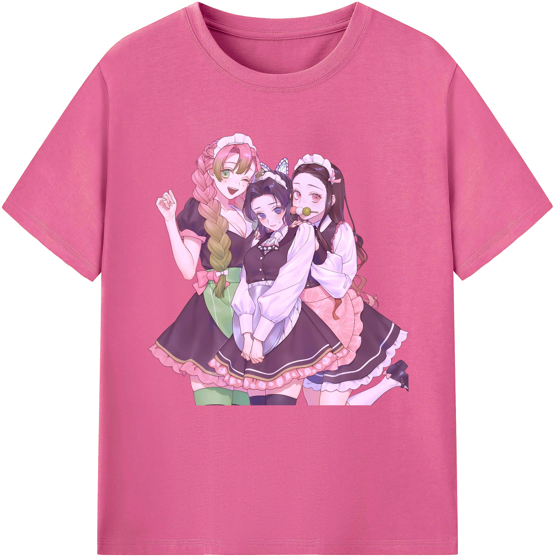 （画像用） 鬼滅の刃（きめつのやいば）蟲柱-胡蝶 しのぶ／こちょう しのぶ Kochou Shinobu レディースカジュアルプリントTシャツ（綿100％）