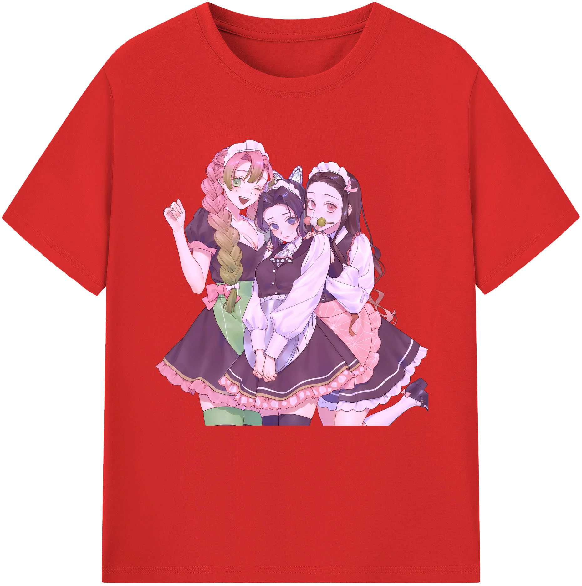 （画像用） 鬼滅の刃（きめつのやいば）蟲柱-胡蝶 しのぶ／こちょう しのぶ Kochou Shinobu レディースカジュアルプリントTシャツ（綿100％）