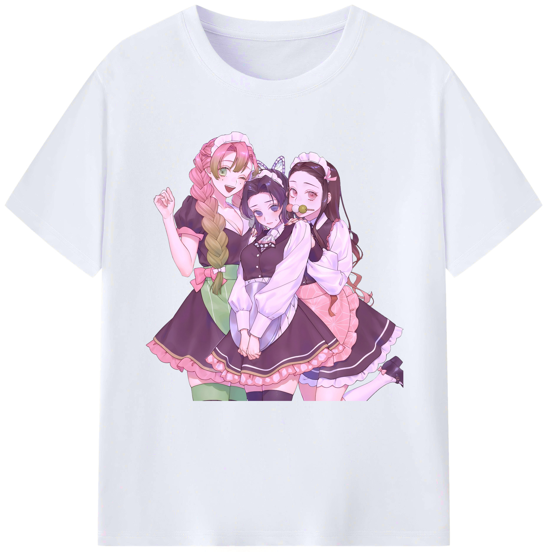 （画像用） 鬼滅の刃（きめつのやいば）蟲柱-胡蝶 しのぶ／こちょう しのぶ Kochou Shinobu レディースカジュアルプリントTシャツ（綿100％）