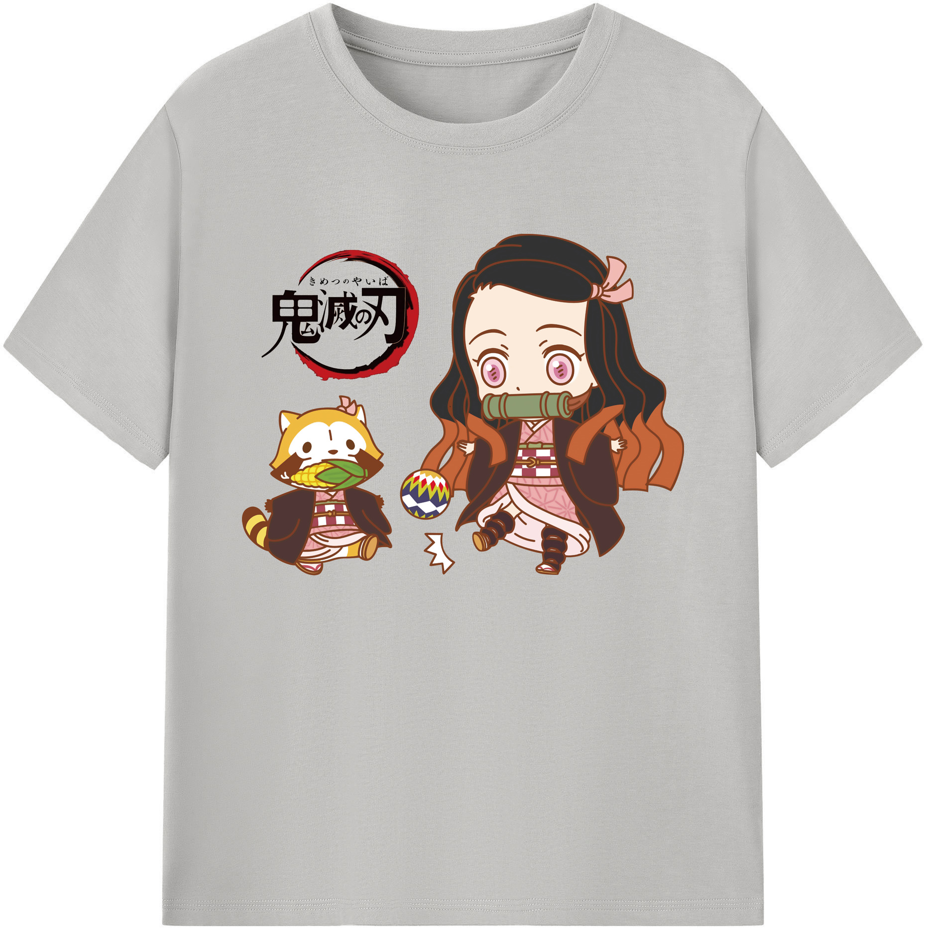 （画像用） 鬼滅の刃（きめつのやいば）竈門 禰󠄀豆子／かまど ねずこ Kamado Nezuko 綿100％ メンズ半袖Tシャツ｜肌触りやわらか＆通気性