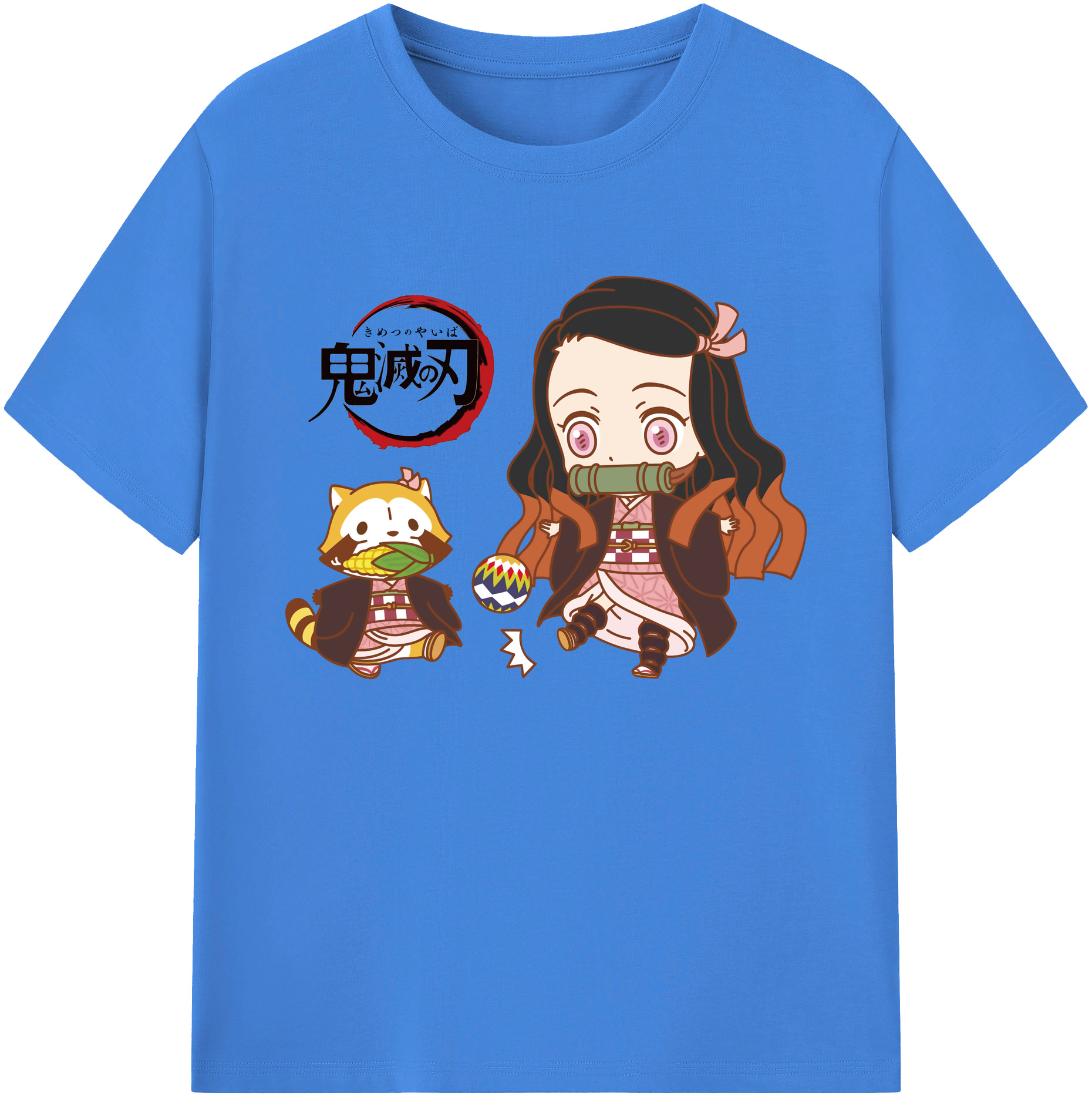 （画像用） 鬼滅の刃（きめつのやいば）竈門 禰󠄀豆子／かまど ねずこ Kamado Nezuko 綿100％ メンズ半袖Tシャツ｜肌触りやわらか＆通気性