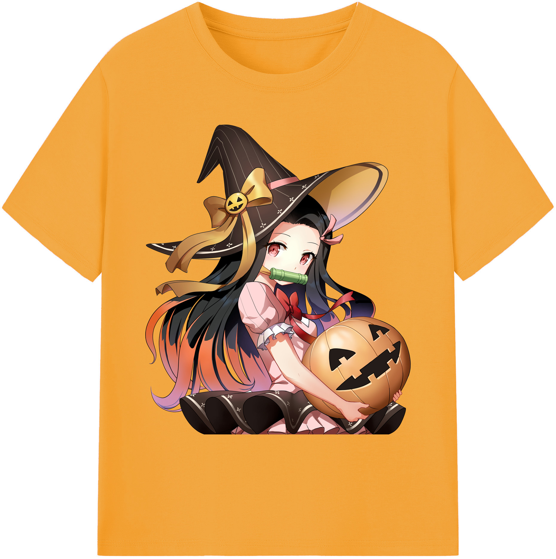 （画像用） 鬼滅の刃（きめつのやいば）竈門 禰󠄀豆子／かまど ねずこ Kamado Nezuko 綿100％ メンズ半袖Tシャツ｜肌触りやわらか＆通気性