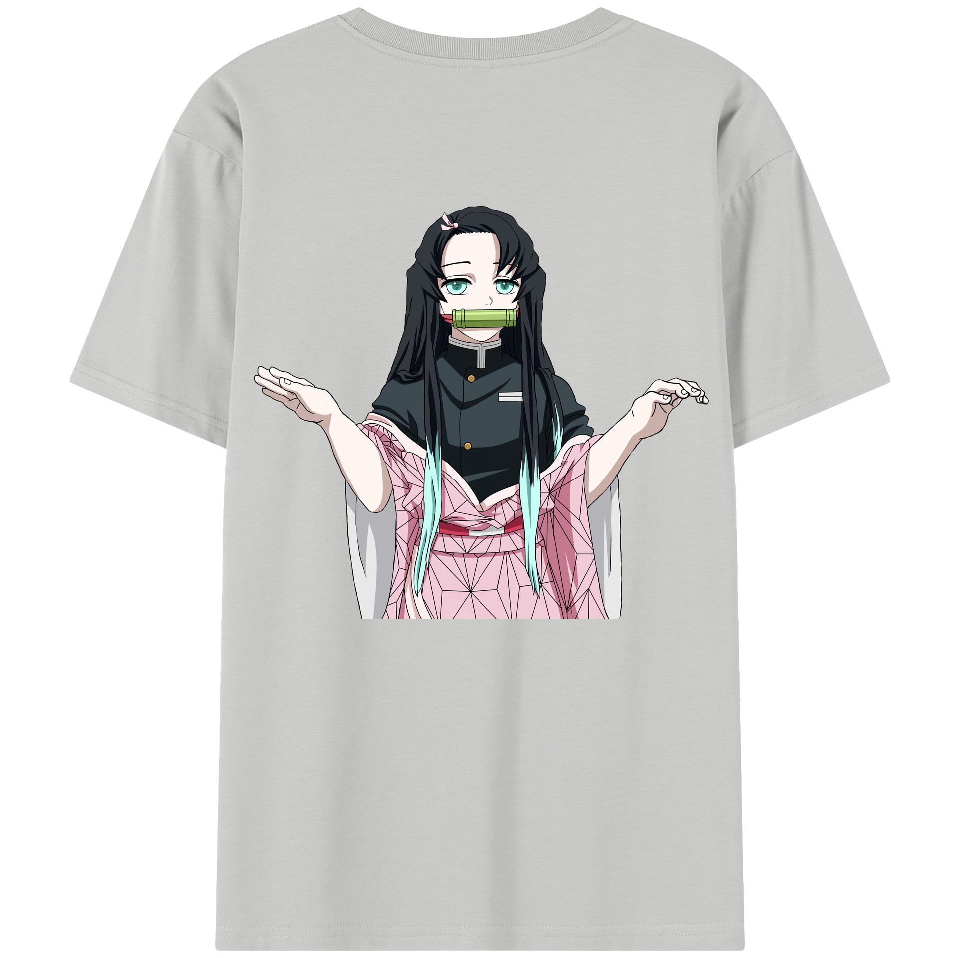 （画像用） 鬼滅の刃（きめつのやいば）竈門 禰󠄀豆子／かまど ねずこ Kamado Nezuko レディース半袖Tシャツ(バックプリント)