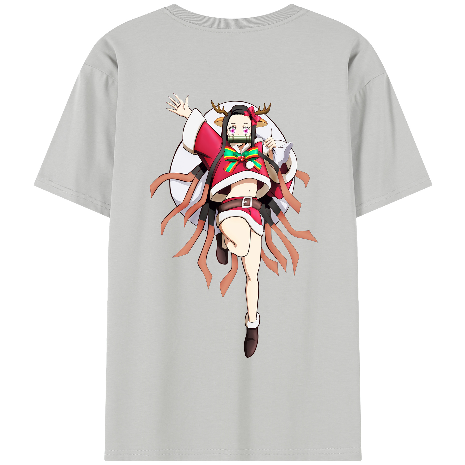 （画像用） 鬼滅の刃（きめつのやいば）竈門 禰󠄀豆子／かまど ねずこ Kamado Nezuko レディース半袖Tシャツ(バックプリント)