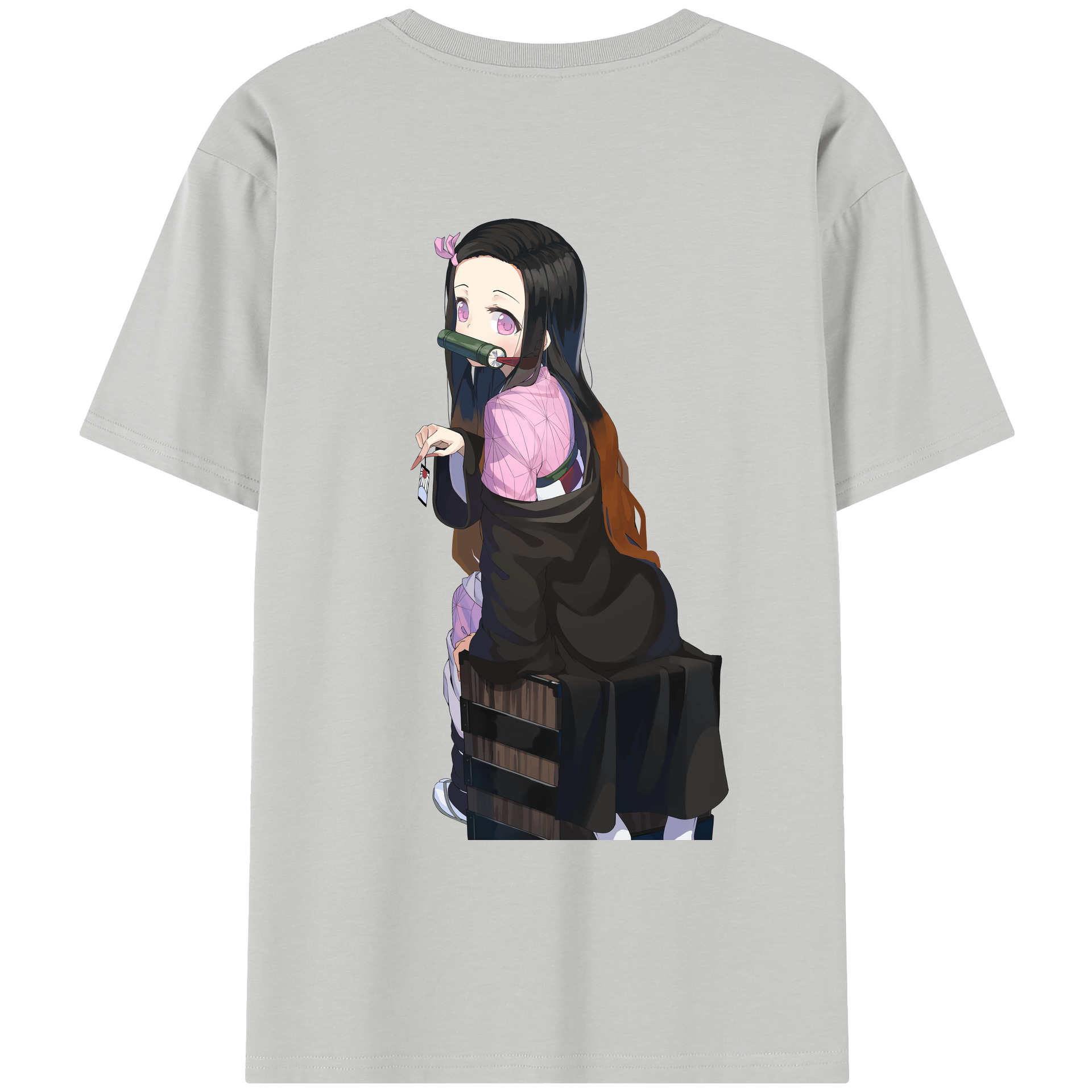 （画像用） 鬼滅の刃（きめつのやいば）竈門 禰󠄀豆子／かまど ねずこ Kamado Nezuko レディース半袖Tシャツ(バックプリント)