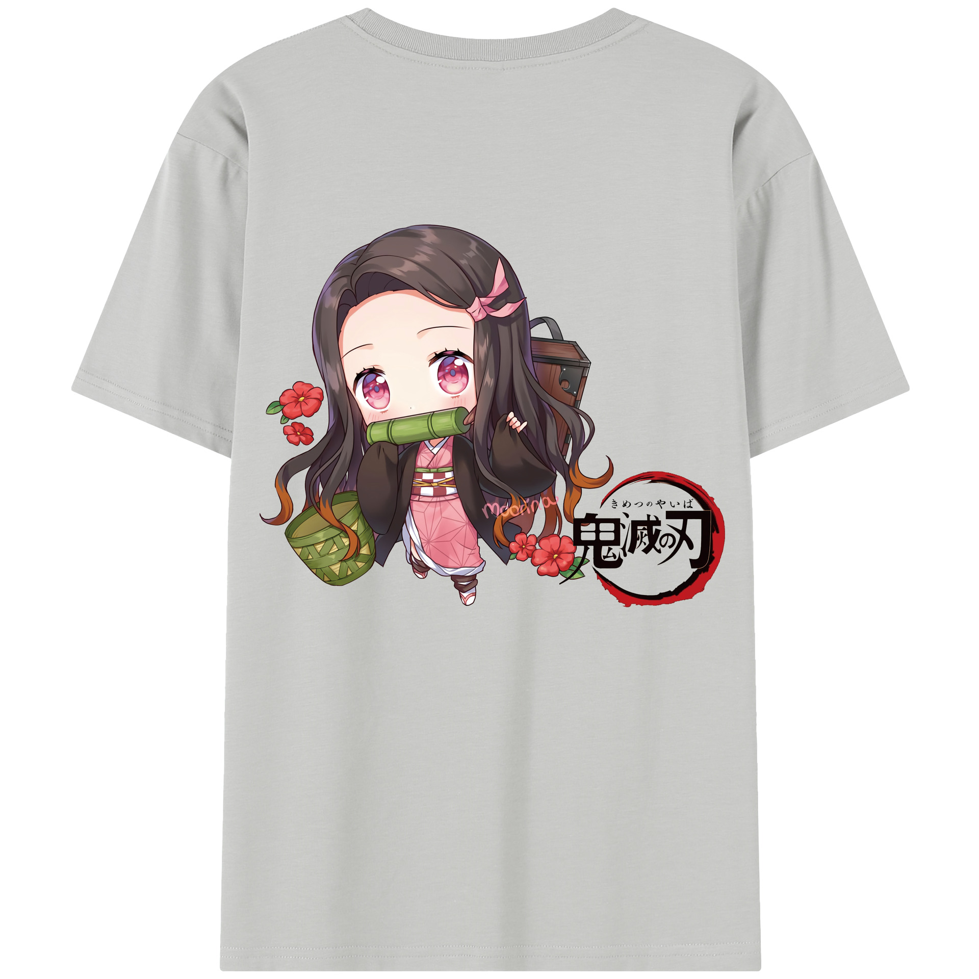 （画像用） 鬼滅の刃（きめつのやいば）竈門 禰󠄀豆子／かまど ねずこ Kamado Nezuko レディース半袖Tシャツ(バックプリント)