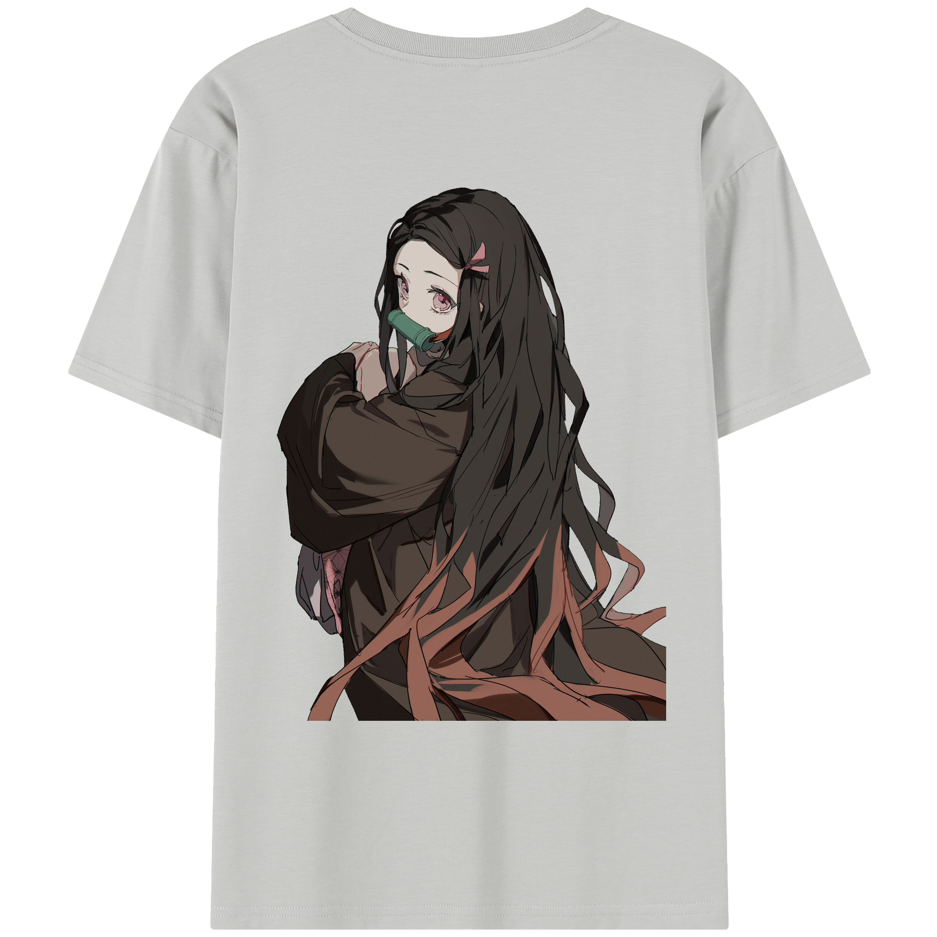 （画像用） 鬼滅の刃（きめつのやいば）竈門 禰󠄀豆子／かまど ねずこ Kamado Nezuko レディース半袖Tシャツ(バックプリント)