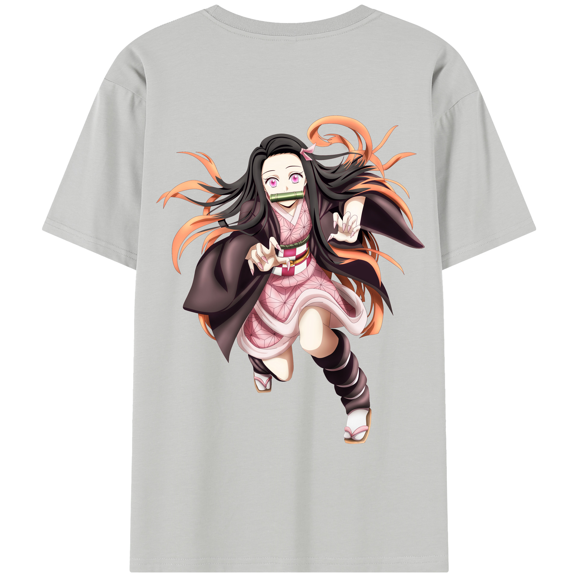 （画像用） 鬼滅の刃（きめつのやいば）竈門 禰󠄀豆子／かまど ねずこ Kamado Nezuko レディース半袖Tシャツ(バックプリント)