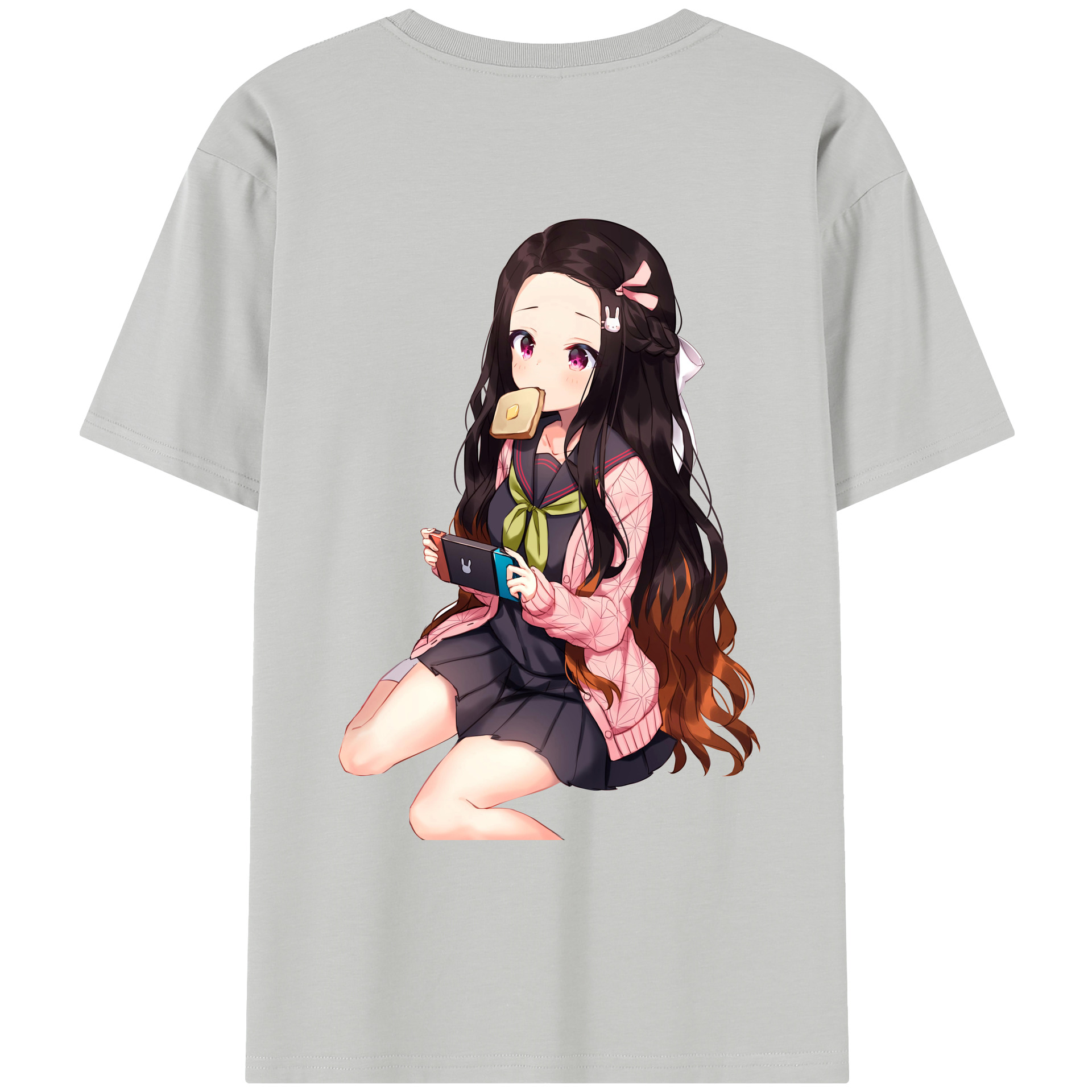 （画像用） 鬼滅の刃（きめつのやいば）竈門 禰󠄀豆子／かまど ねずこ Kamado Nezuko レディース半袖Tシャツ(バックプリント)