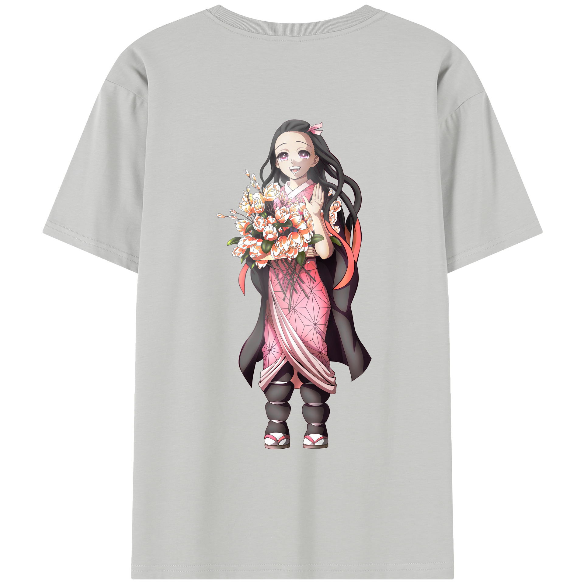 （画像用） 鬼滅の刃（きめつのやいば）竈門 禰󠄀豆子／かまど ねずこ Kamado Nezuko レディース半袖Tシャツ(バックプリント)