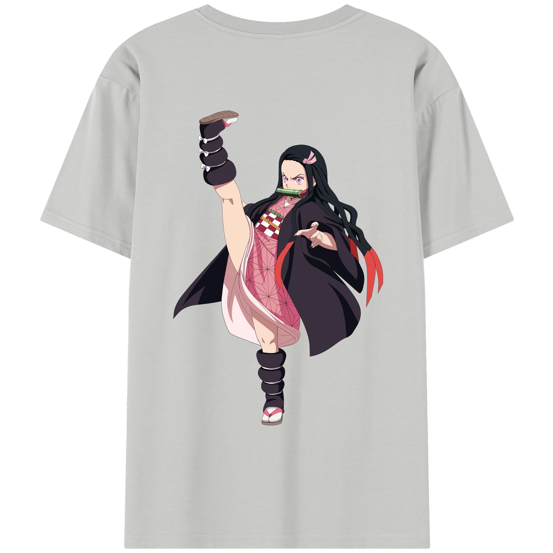 （画像用） 鬼滅の刃（きめつのやいば）竈門 禰󠄀豆子／かまど ねずこ Kamado Nezuko レディース半袖Tシャツ(バックプリント)