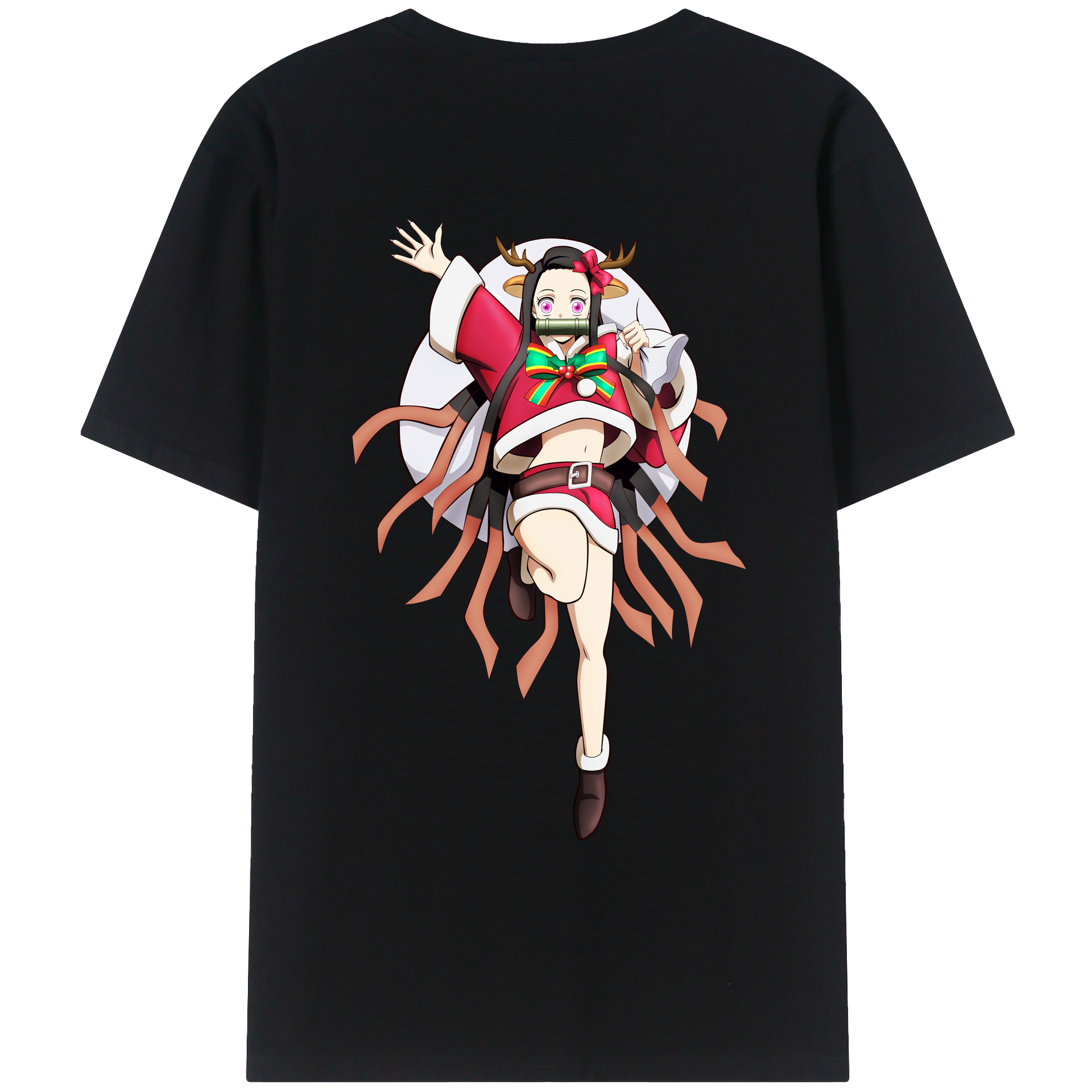 （画像用） 鬼滅の刃（きめつのやいば）竈門 禰󠄀豆子／かまど ねずこ Kamado Nezuko レディース半袖Tシャツ(バックプリント)