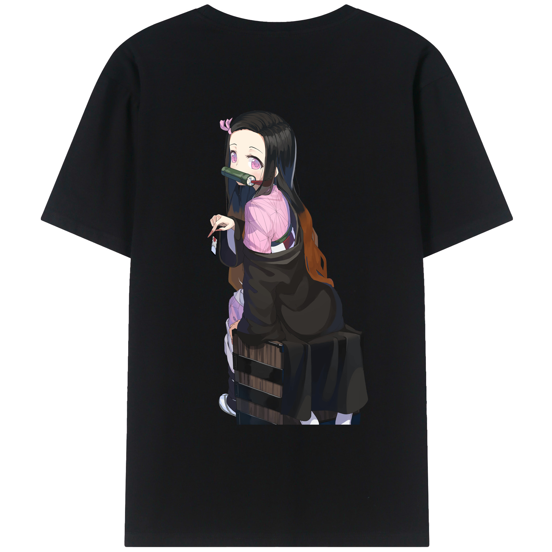 （画像用） 鬼滅の刃（きめつのやいば）竈門 禰󠄀豆子／かまど ねずこ Kamado Nezuko レディース半袖Tシャツ(バックプリント)