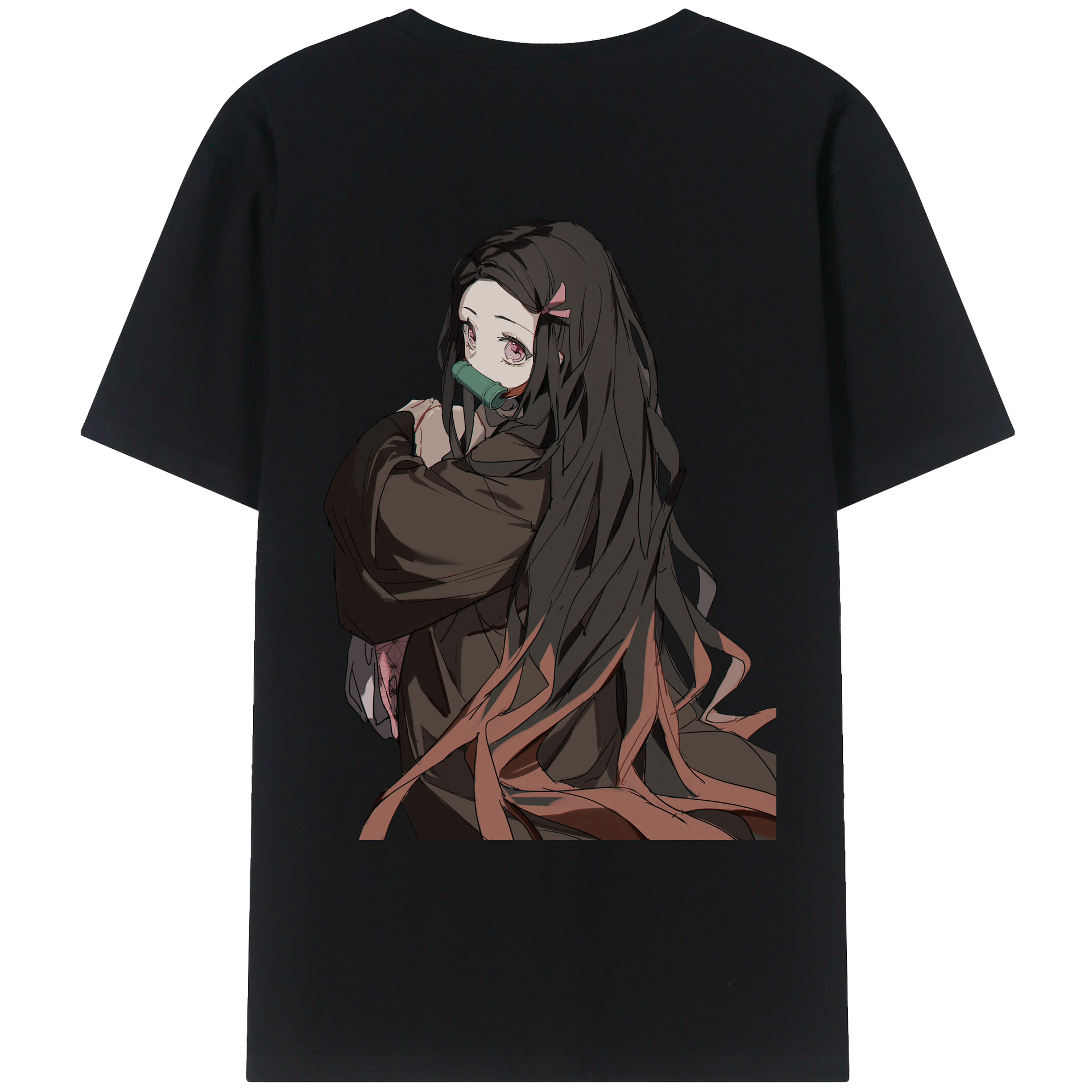 （画像用） 鬼滅の刃（きめつのやいば）竈門 禰󠄀豆子／かまど ねずこ Kamado Nezuko レディース半袖Tシャツ(バックプリント)
