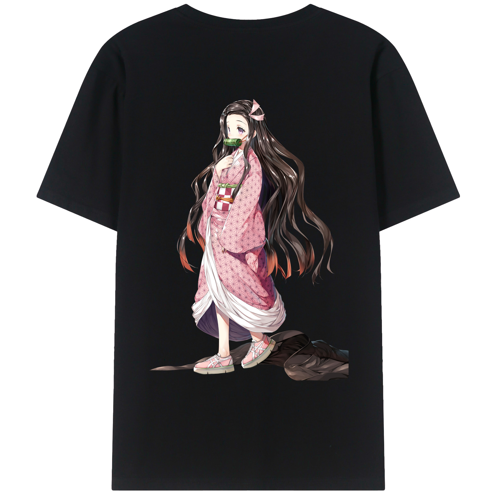 （画像用） 鬼滅の刃（きめつのやいば）竈門 禰󠄀豆子／かまど ねずこ Kamado Nezuko レディース半袖Tシャツ(バックプリント)