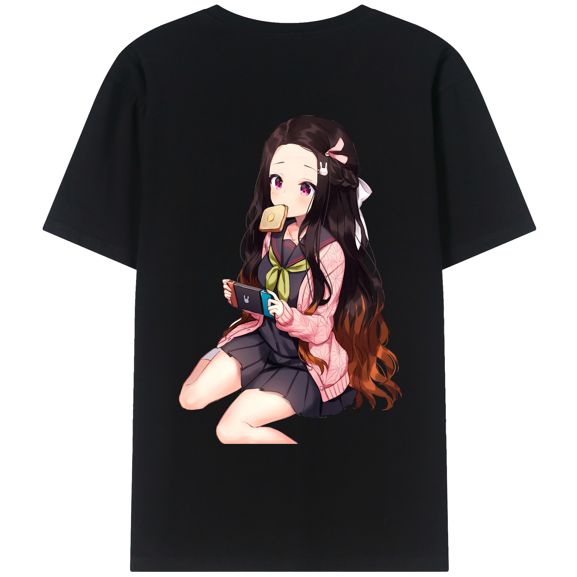 （画像用） 鬼滅の刃（きめつのやいば）竈門 禰󠄀豆子／かまど ねずこ Kamado Nezuko レディース半袖Tシャツ(バックプリント)