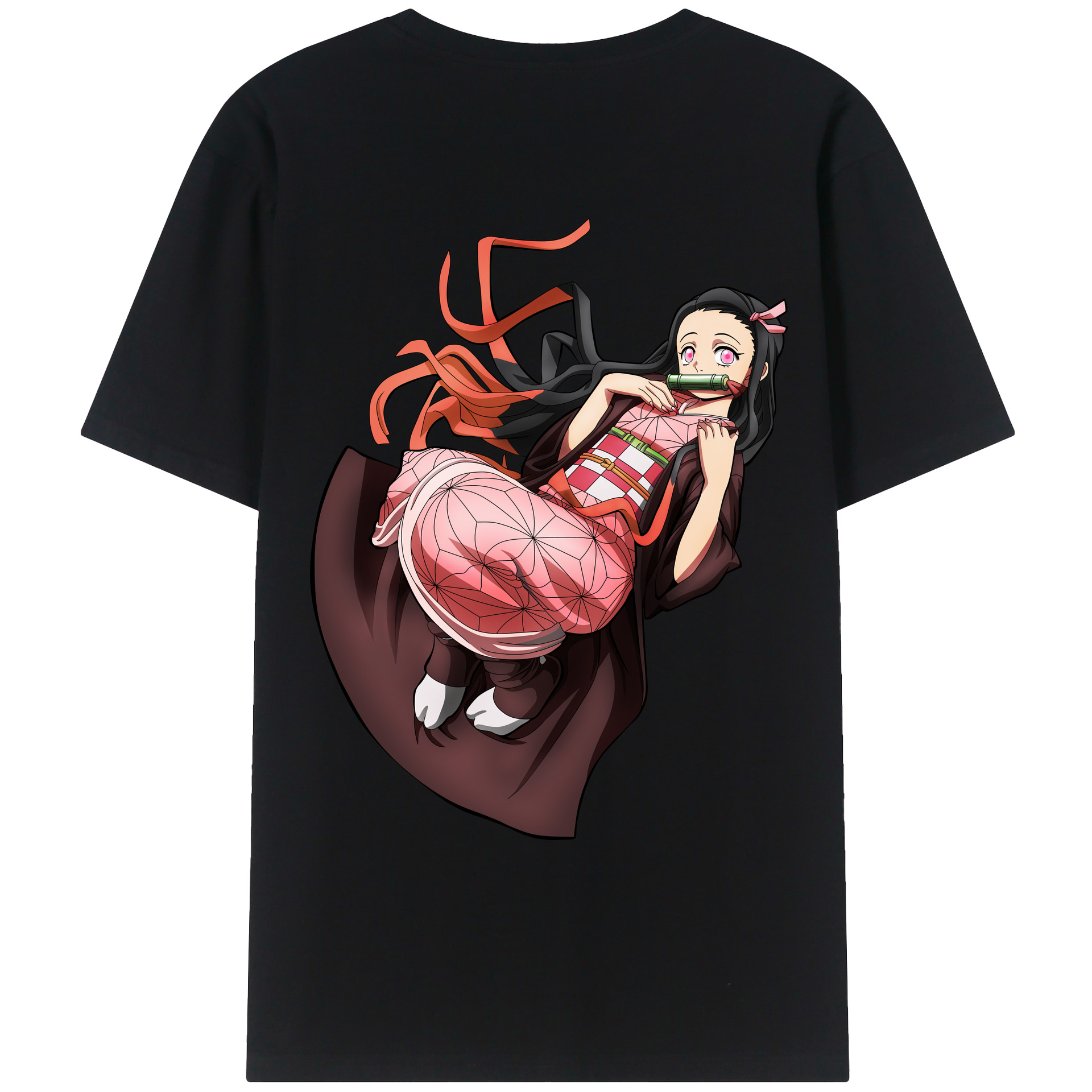 （画像用） 鬼滅の刃（きめつのやいば）竈門 禰󠄀豆子／かまど ねずこ Kamado Nezuko レディース半袖Tシャツ(バックプリント)
