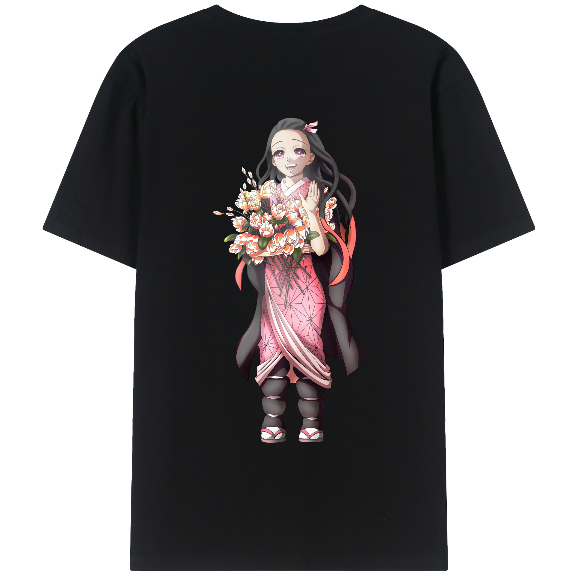 （画像用） 鬼滅の刃（きめつのやいば）竈門 禰󠄀豆子／かまど ねずこ Kamado Nezuko レディース半袖Tシャツ(バックプリント)