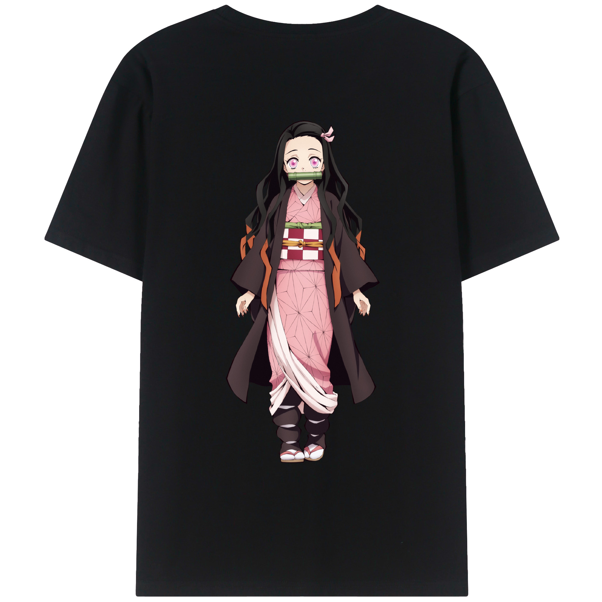 （画像用） 鬼滅の刃（きめつのやいば）竈門 禰󠄀豆子／かまど ねずこ Kamado Nezuko レディース半袖Tシャツ(バックプリント)
